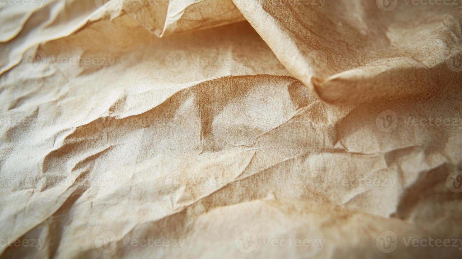 A Close-Up of a Crumpled, Tan-Colored Paper Sheet photo