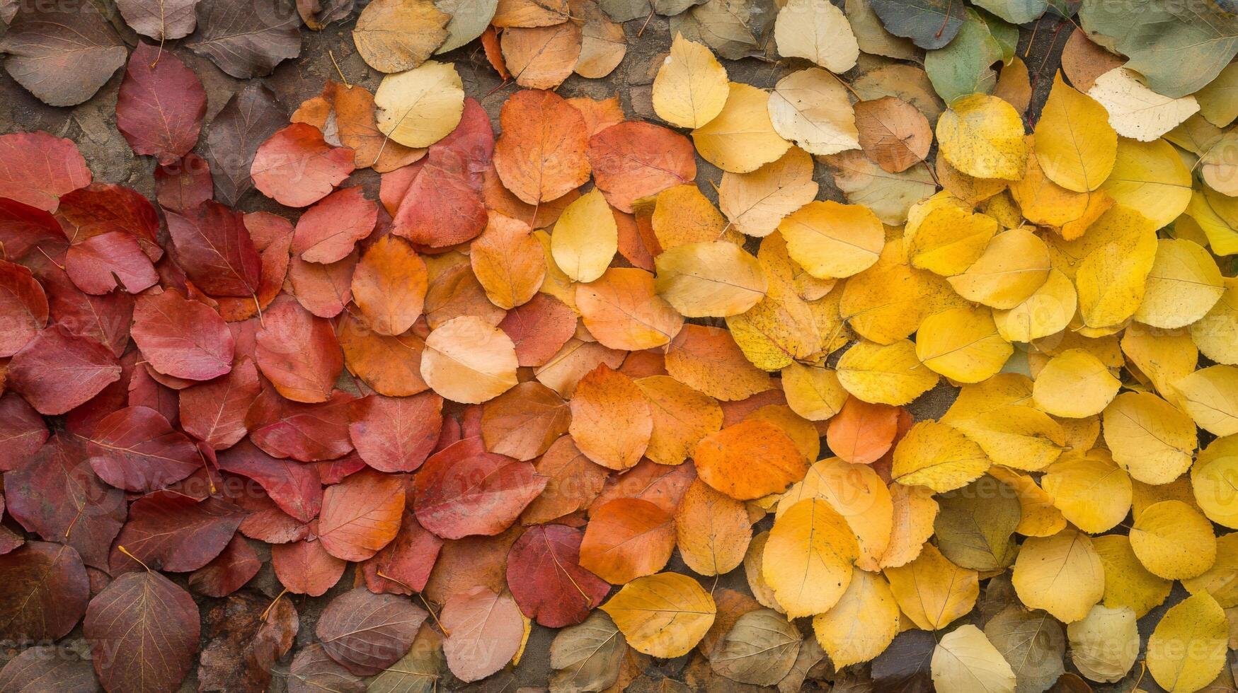Autumn Leaves Arranged in a Gradient of Color photo