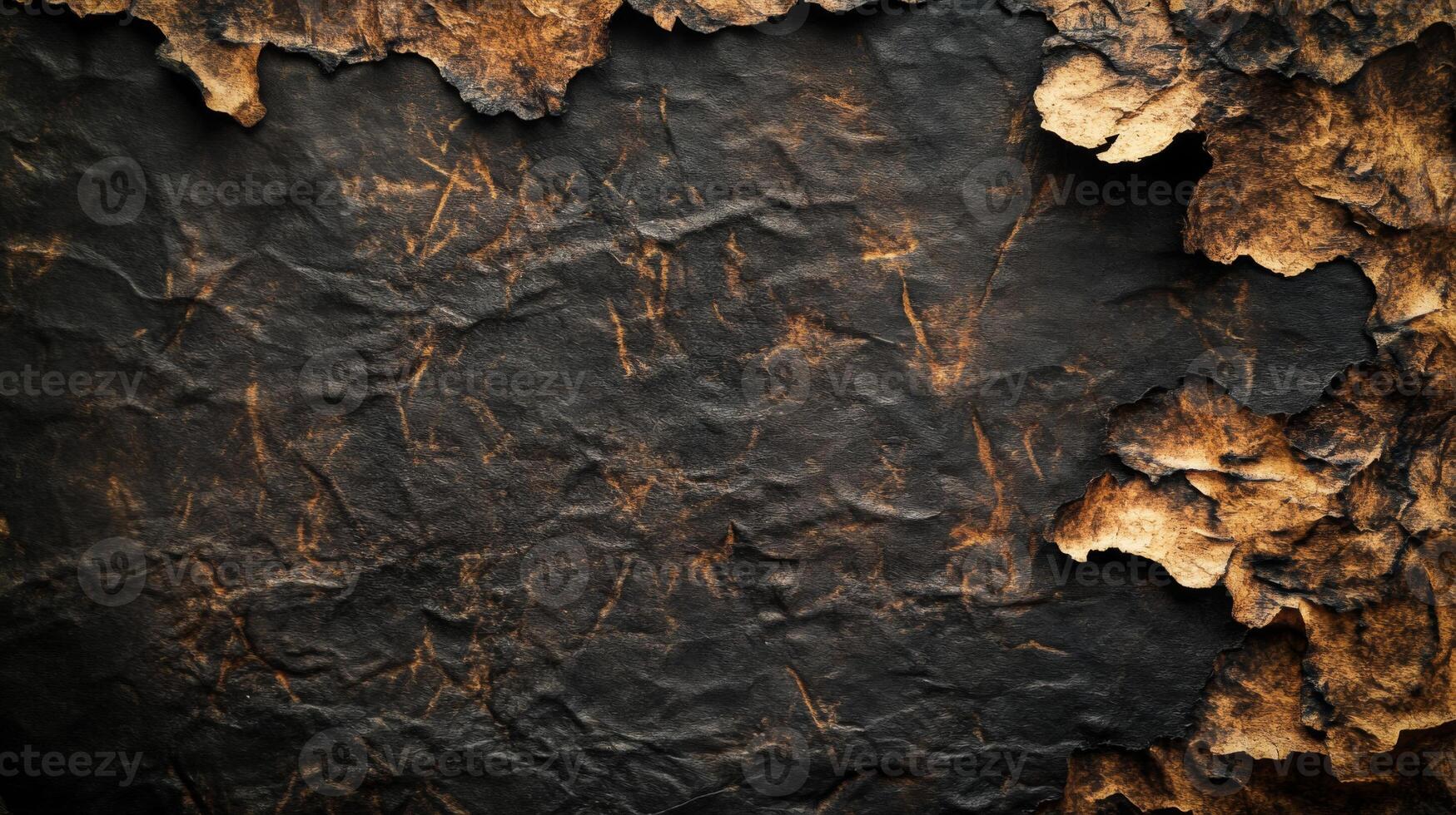 Close-up of a Crumpled and Burnt Paper Texture photo