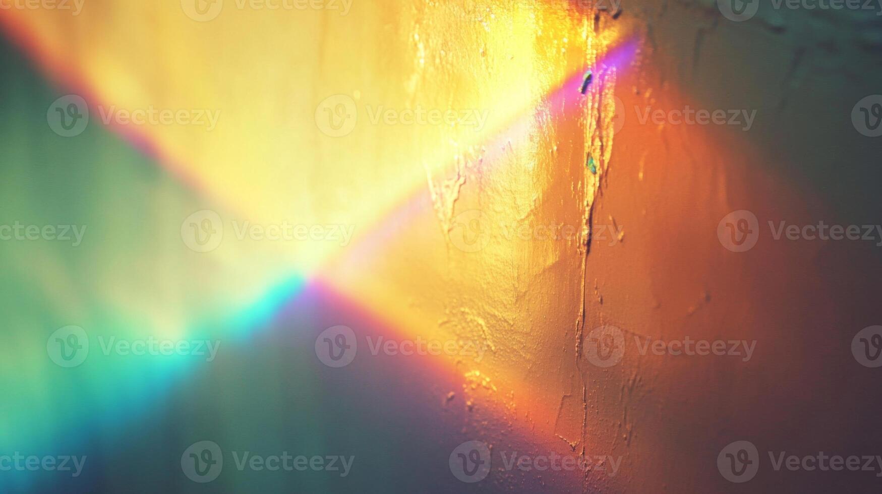 Wall Illuminated by a Rainbow Light Beam photo