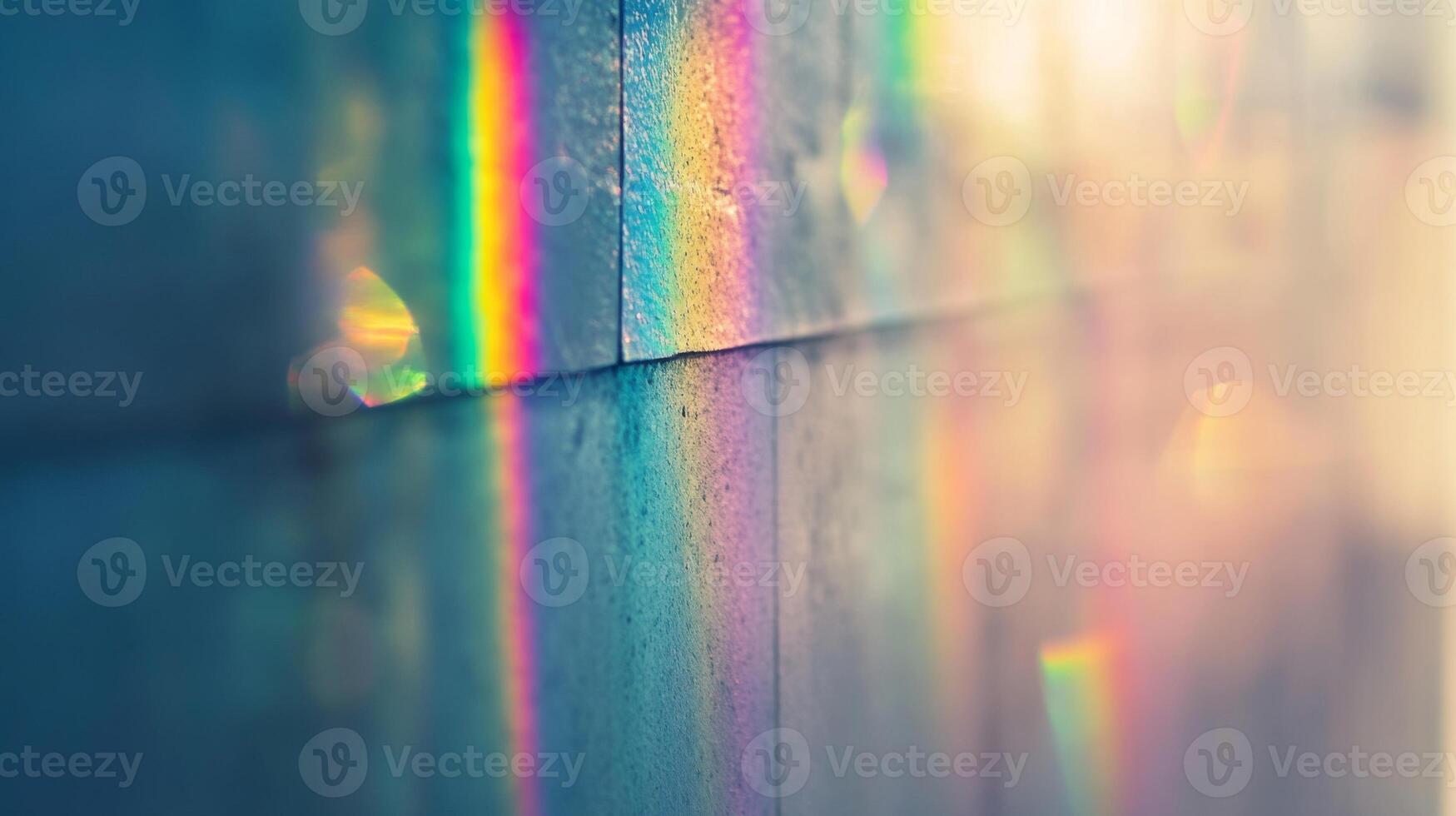 A Rainbow Reflection on a Tile Wall photo