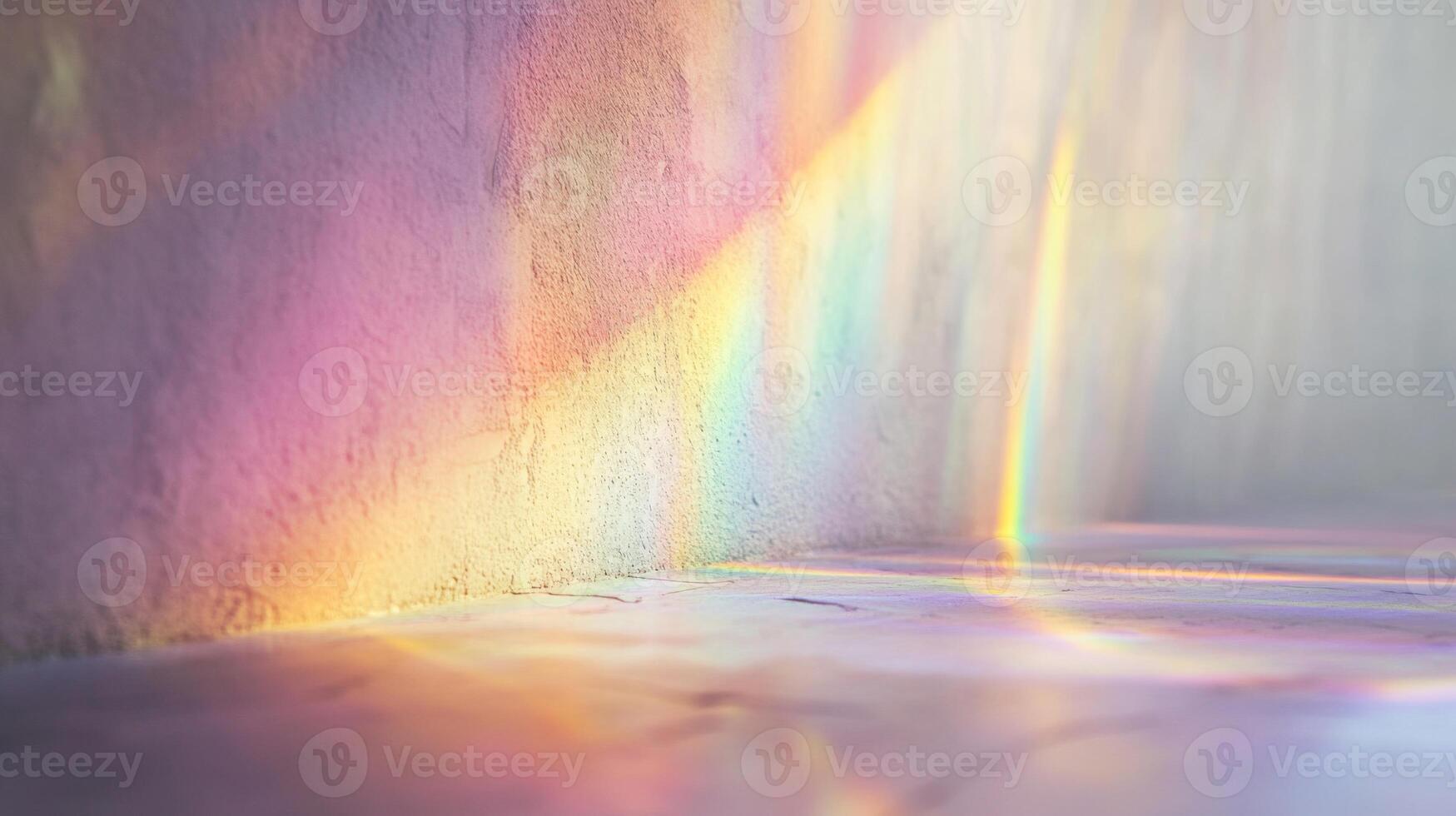 Rainbow Light Reflecting on Wall and Floor photo