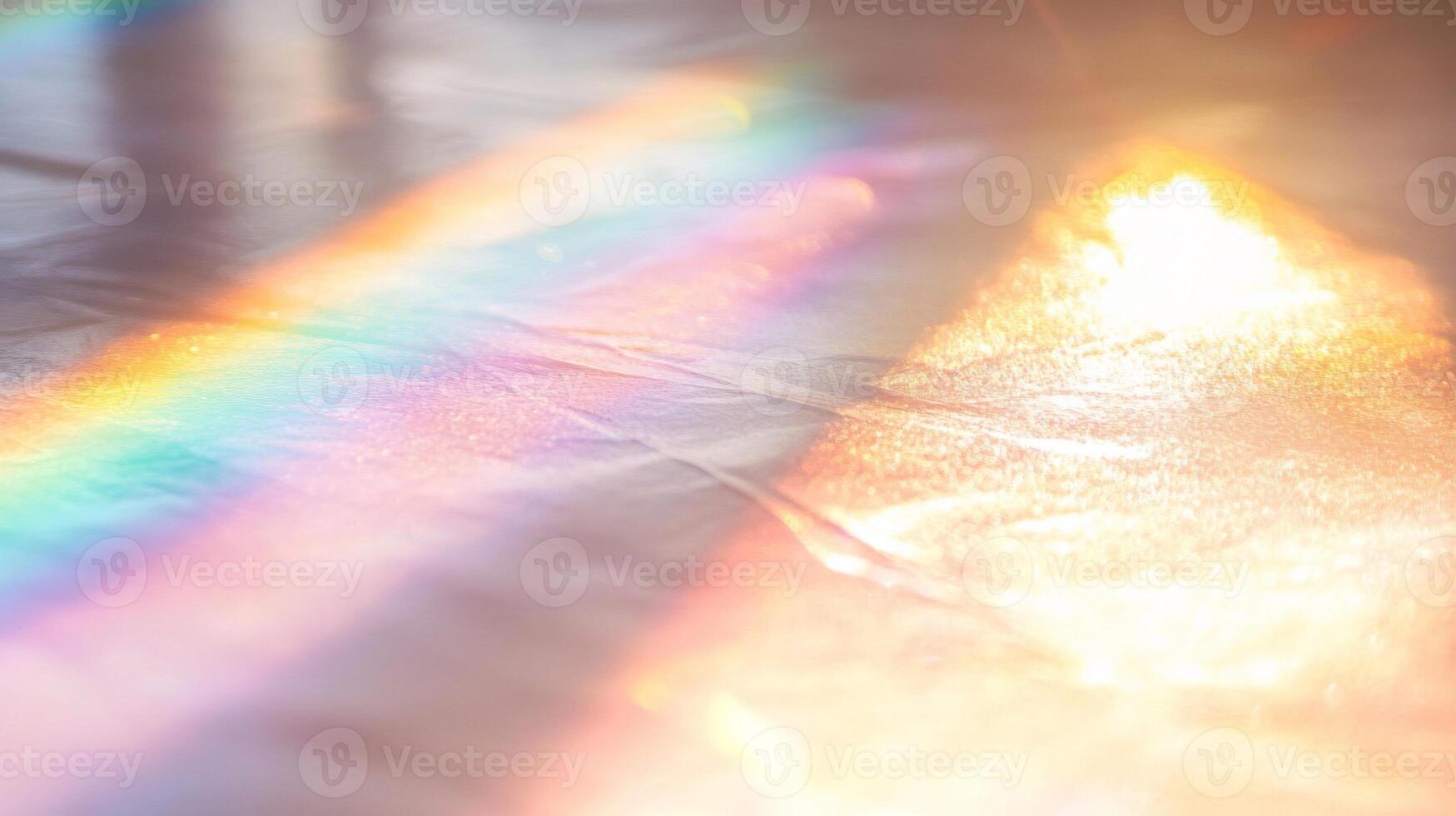 A Rainbow Reflection on a Glimmering Surface photo