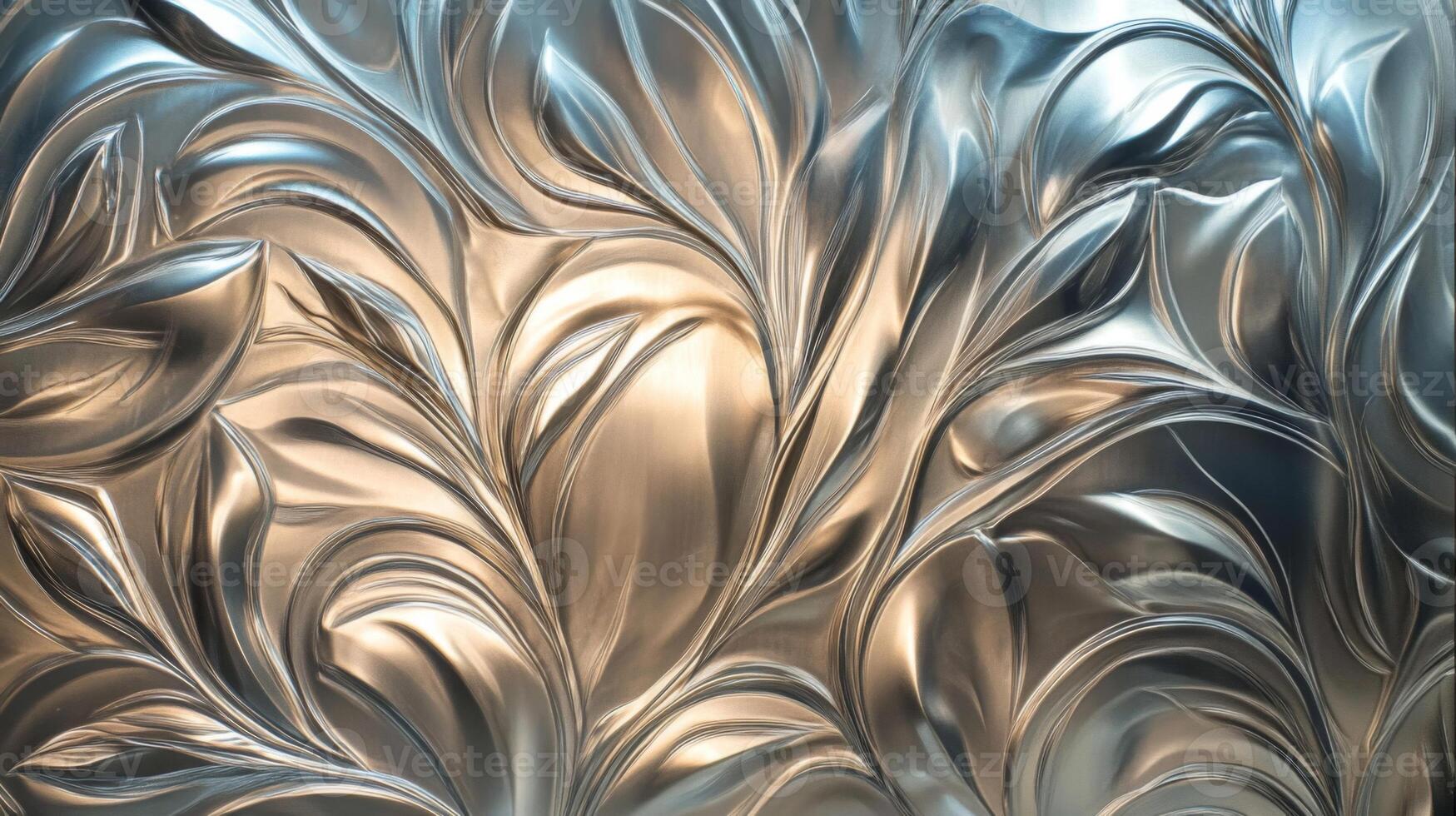 Metallic Floral Design with Abstract Patterns photo