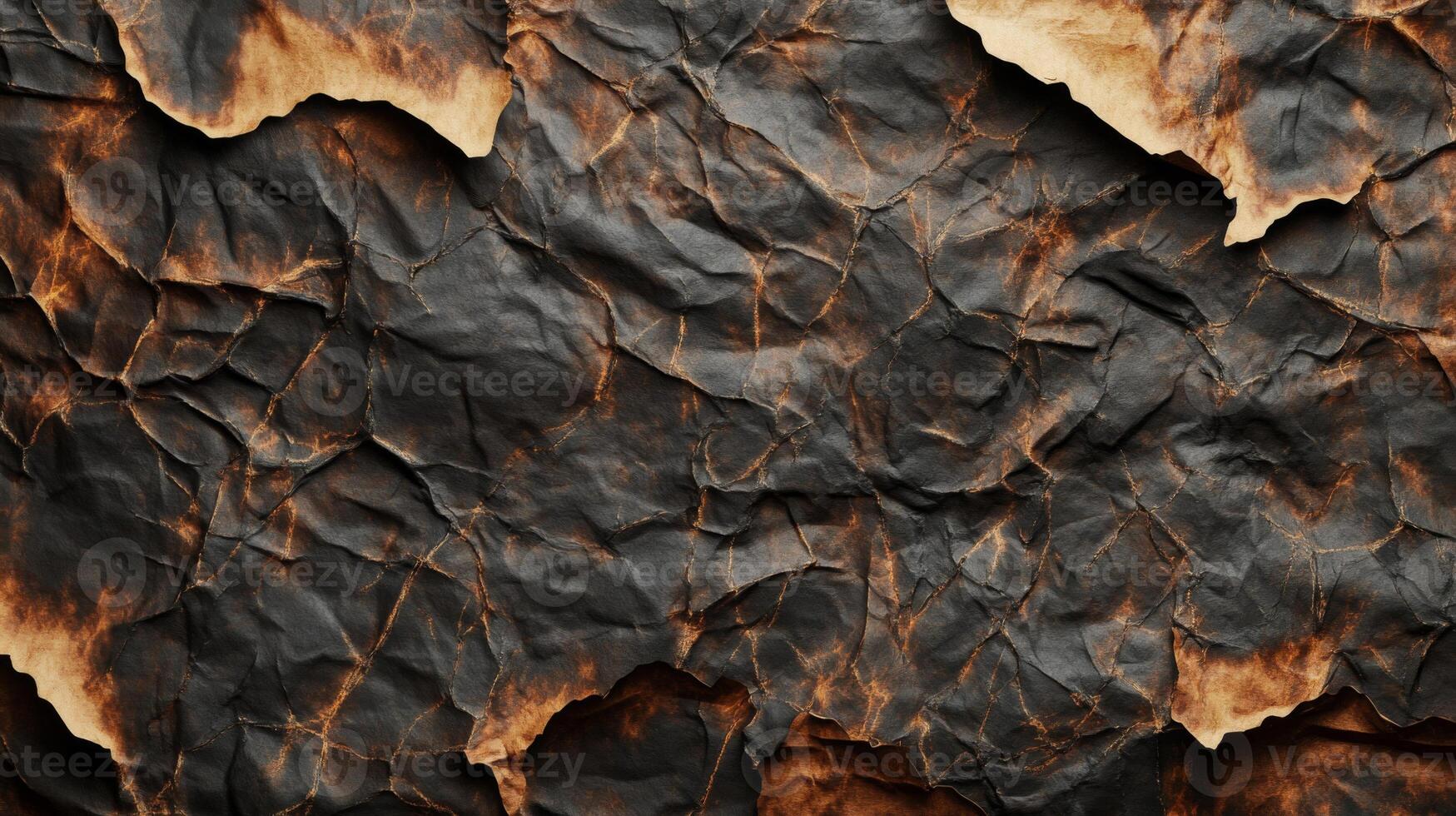 Close-up Texture of Burned and Crumpled Paper photo