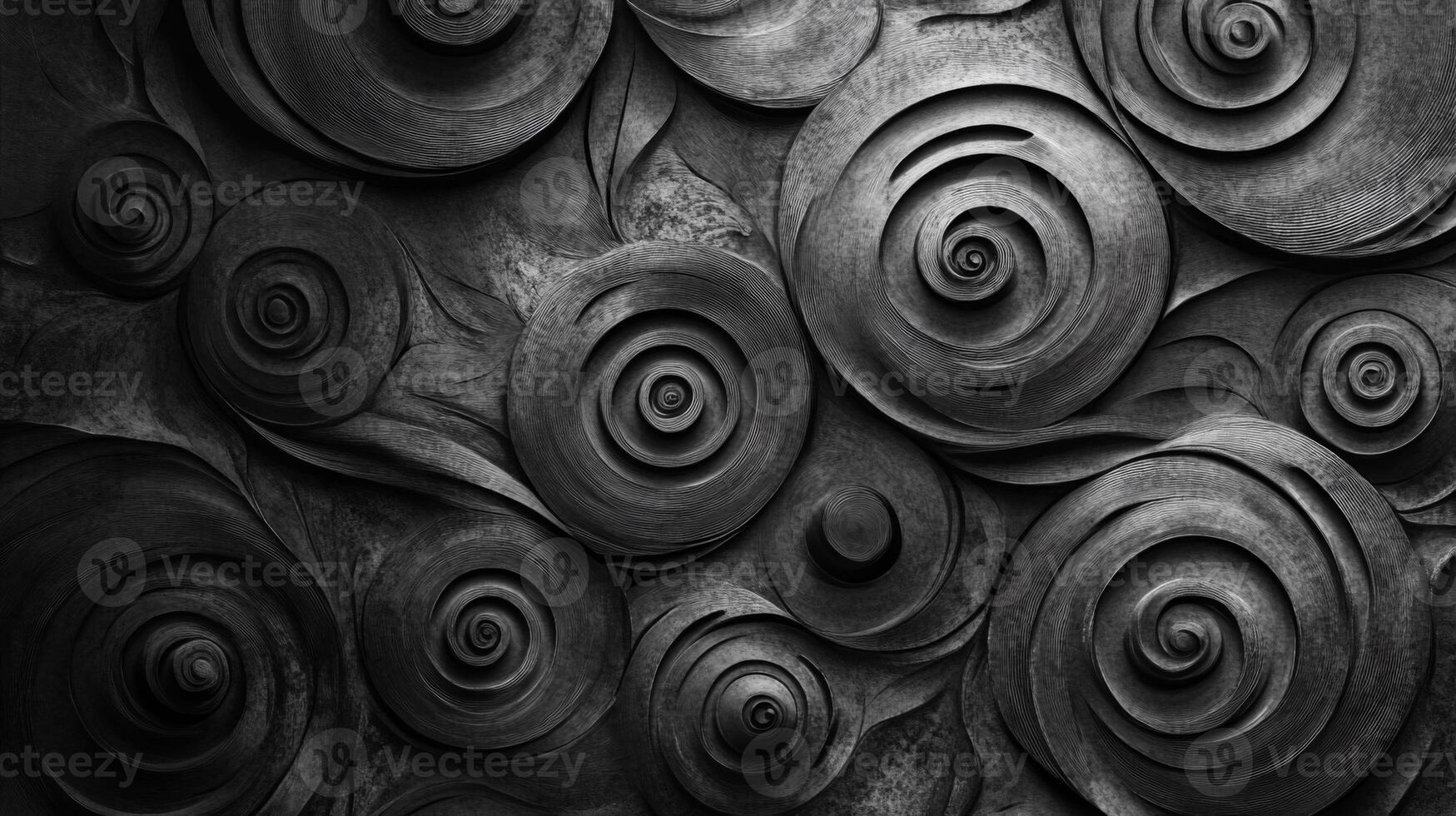 Abstract Black and White Spiral Patterned Wall Texture photo