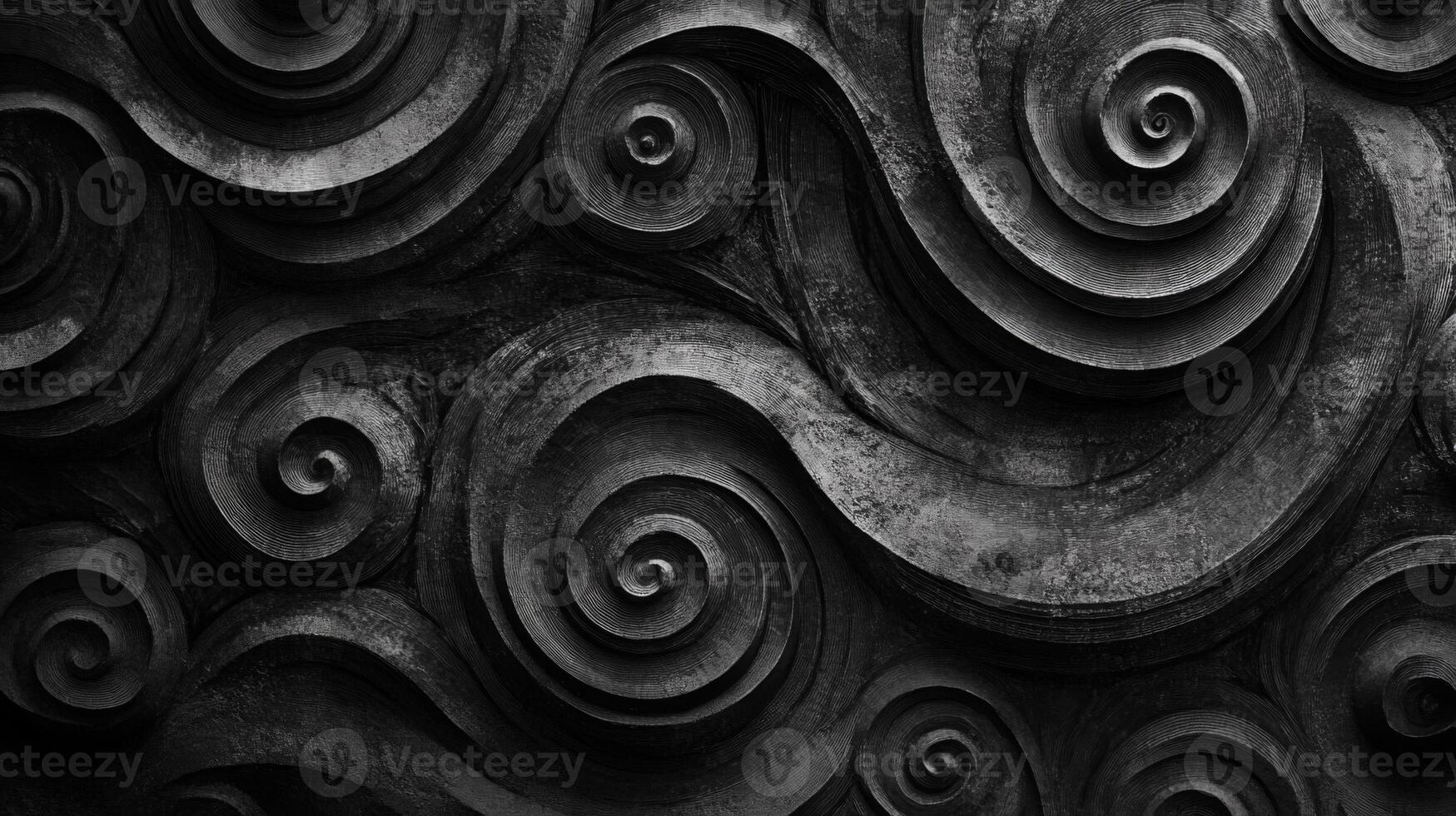 Abstract Black and White Spiral Pattern photo