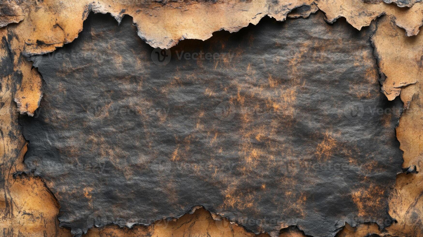 Burned and Torn Paper with Textured Background photo