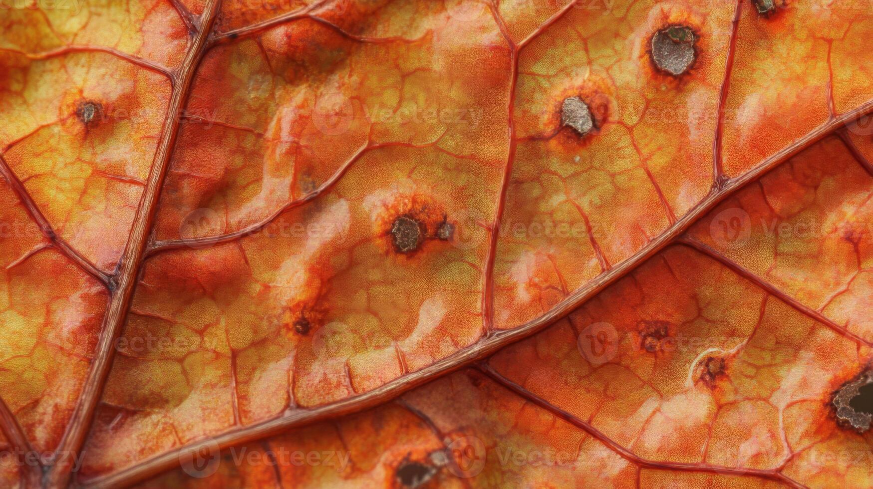 Close-up of a Dried Leaf with Veins and Holes photo