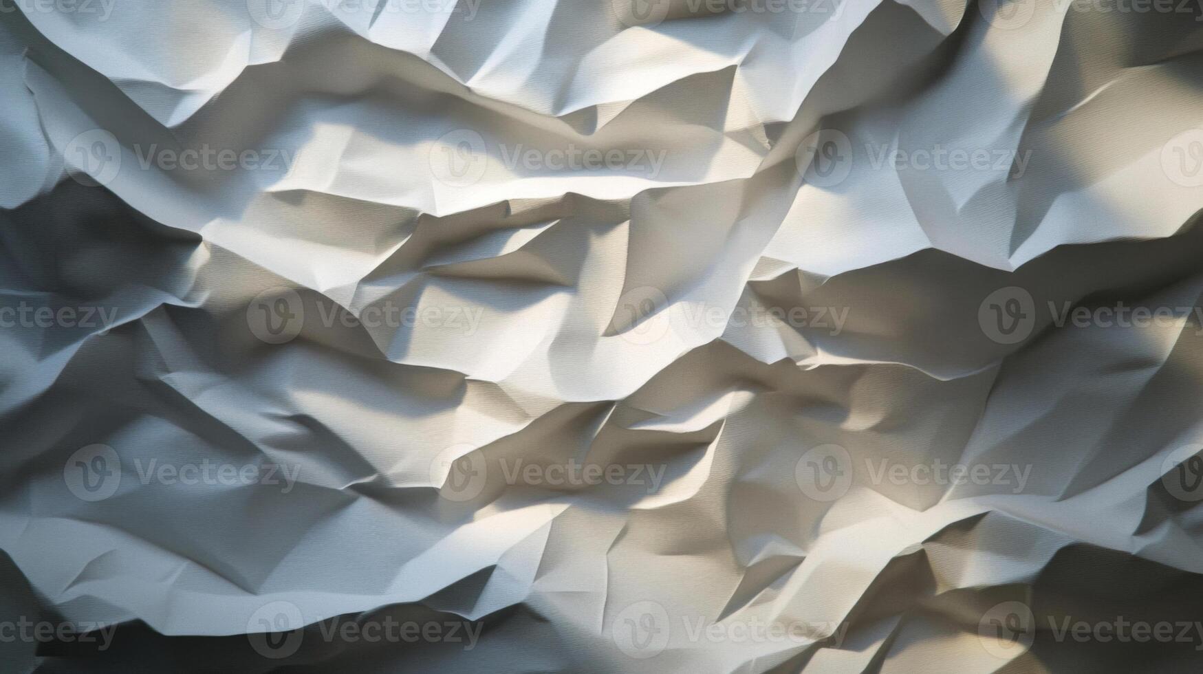 Abstract Crinkled White Paper Texture with Shadows photo