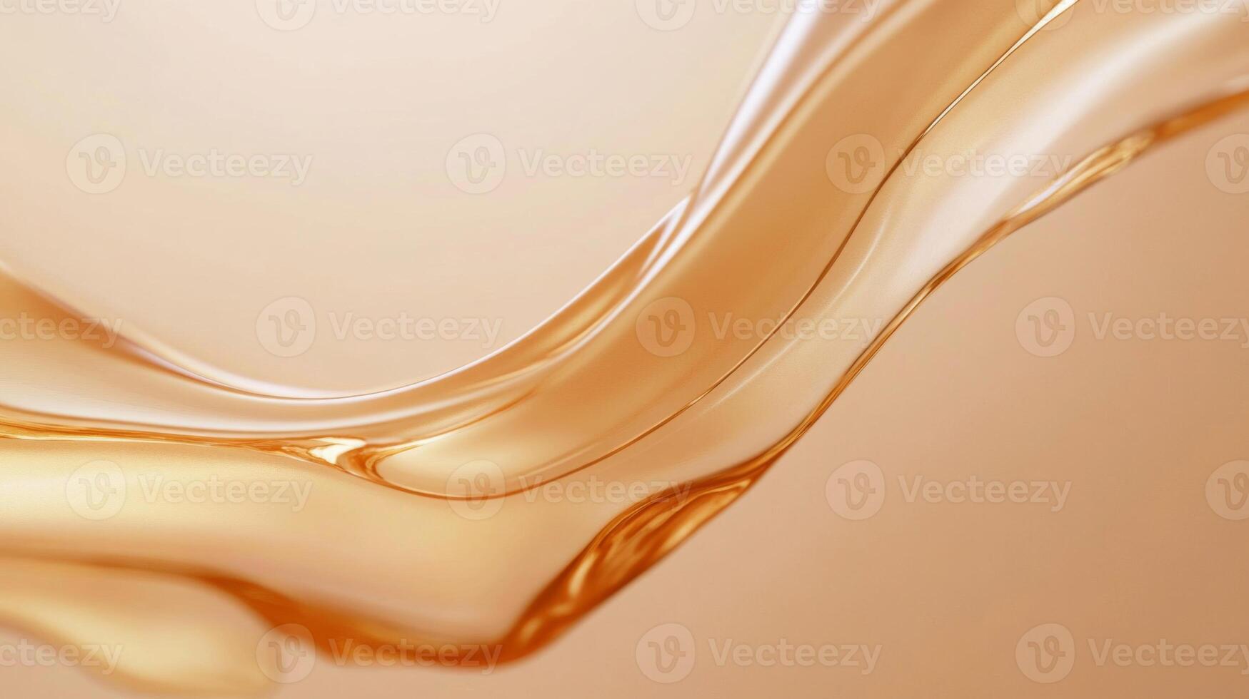 Abstract Golden Liquid Swooshing on a Smooth Beige Background photo