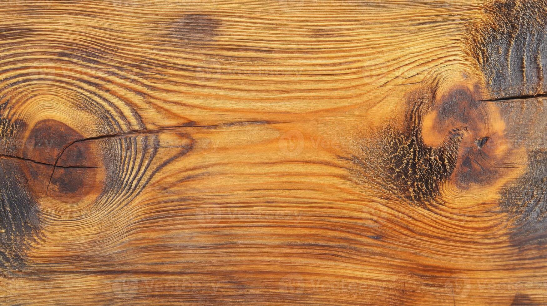 Close-up of a Knotty Wooden Surface with Intricate Grain Patterns photo
