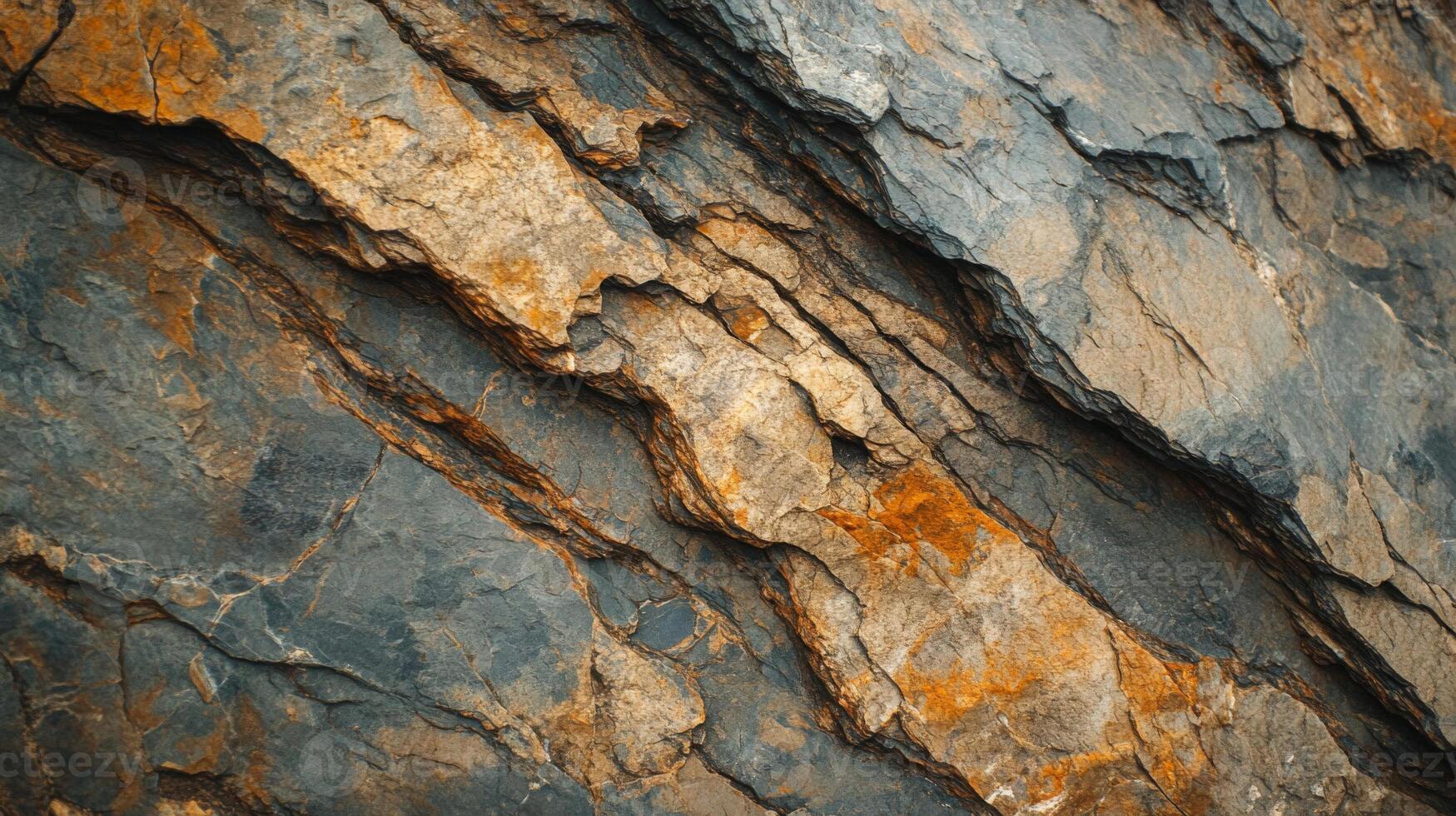 Close-up of a Rocky Cliff Face with Layers of Sedimentary Rock photo