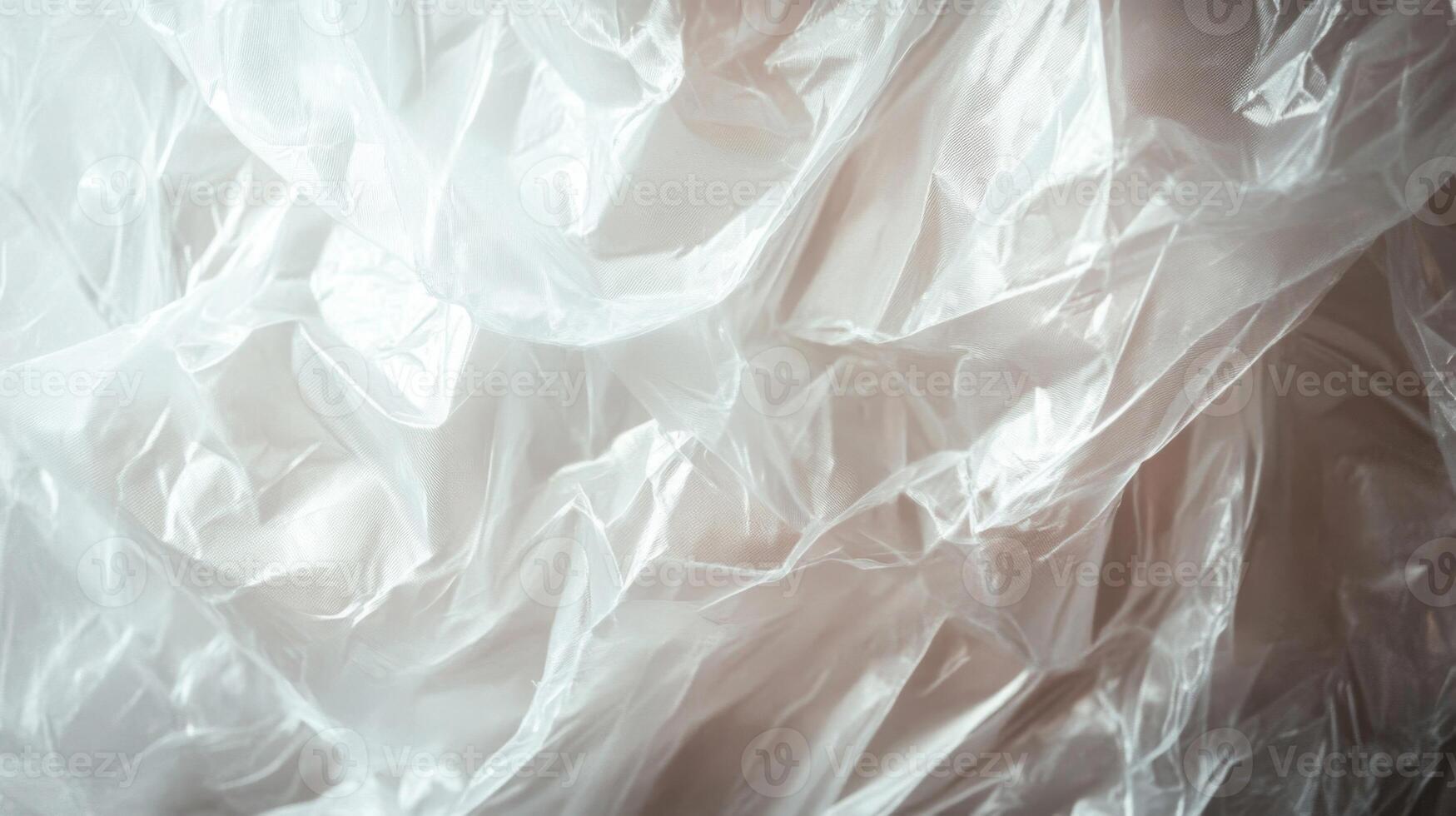 Abstract Texture of Crinkled Transparent Plastic Sheeting photo