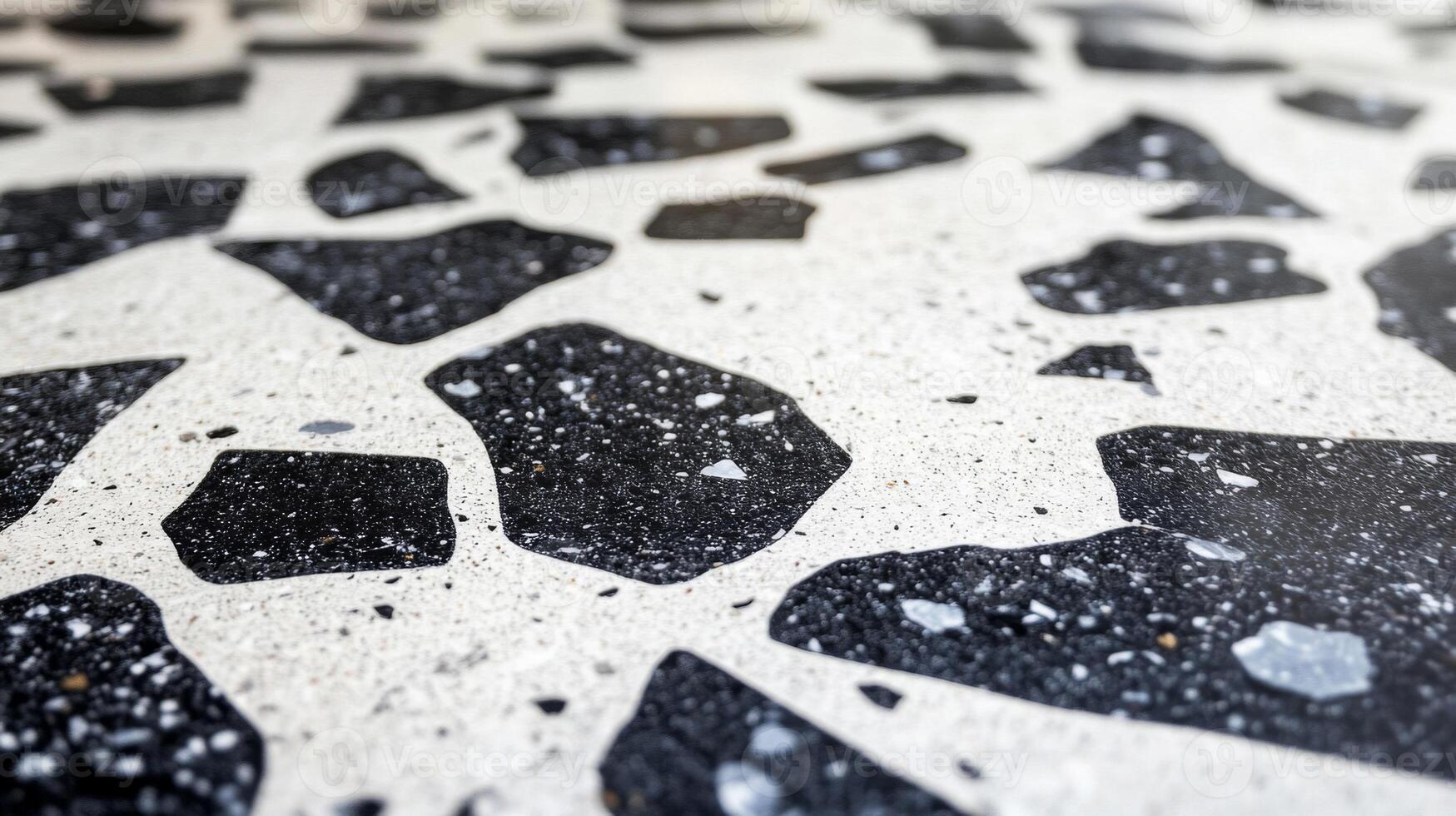 Close-up of a White and Black Terrazzo Floor photo