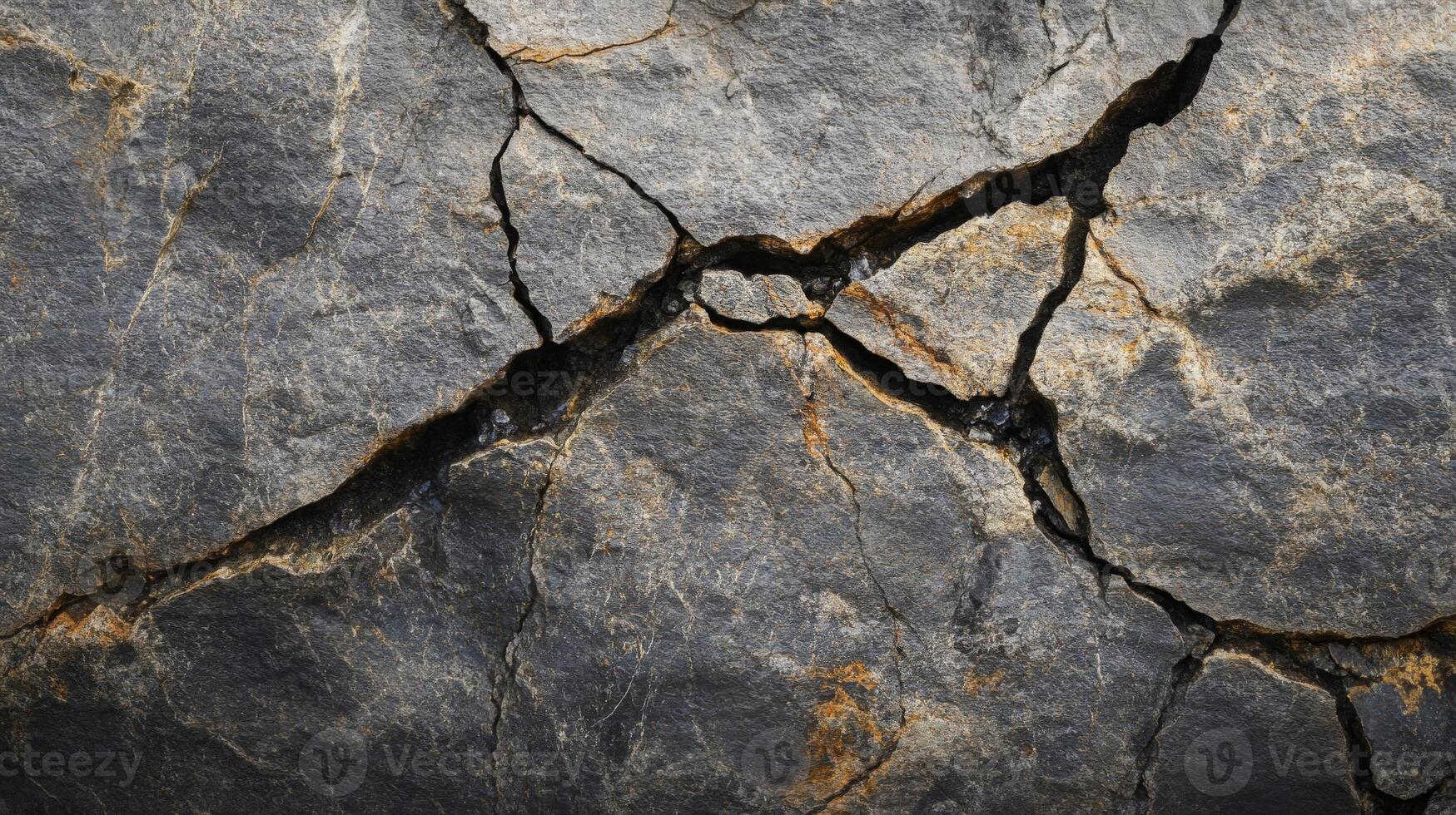 Cracked and Weathered Gray Rock Surface photo
