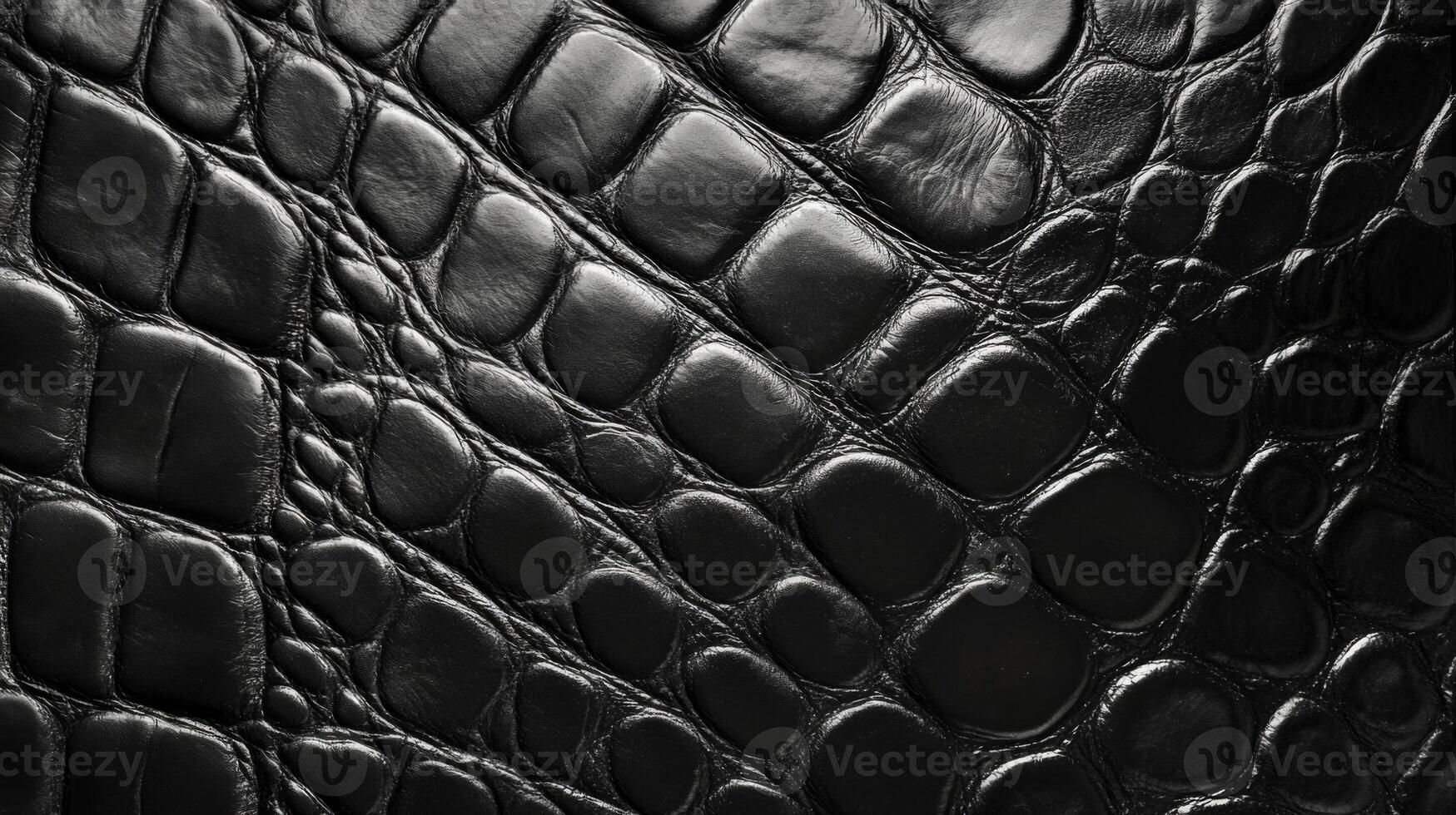 Black Alligator Leather Texture with Circular Scales photo
