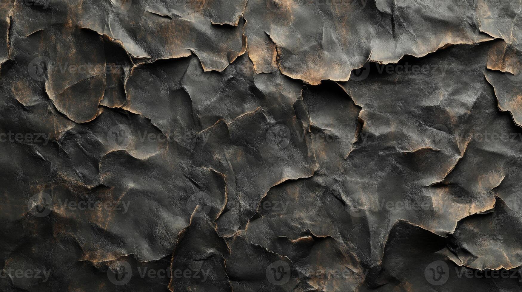 Close-up Texture of Crumpled, Dark, and Worn Paper photo