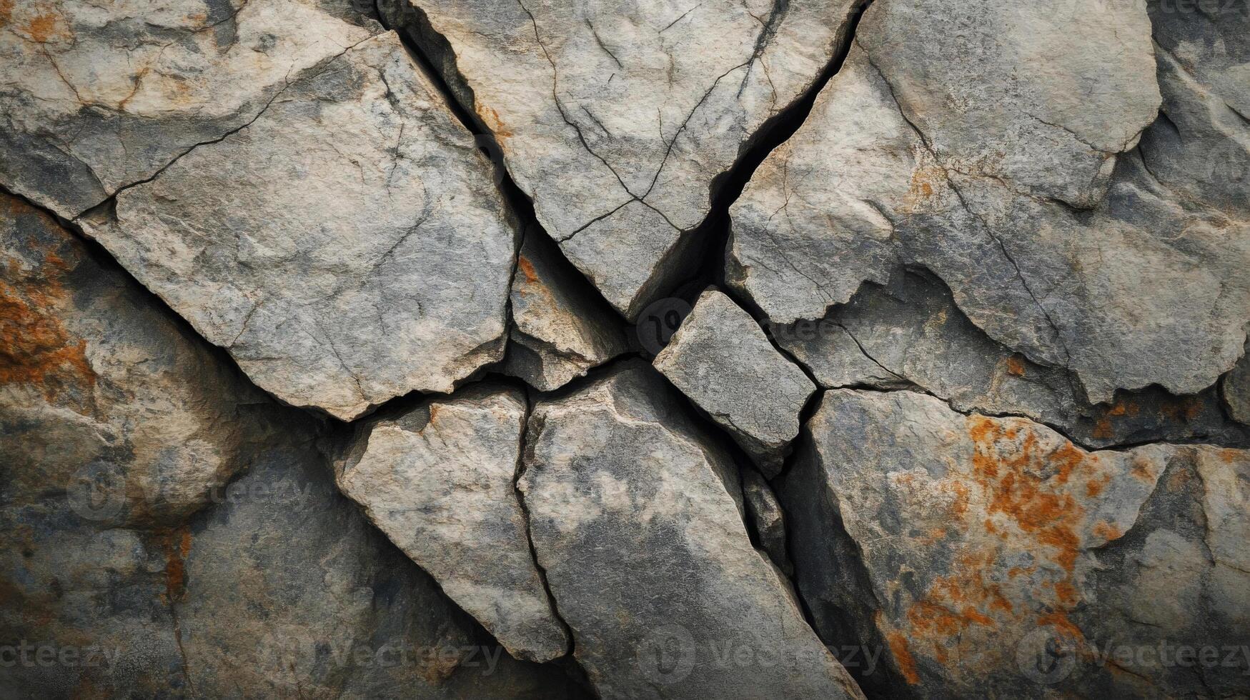 Cracked and Weathered Gray Rock Surface photo