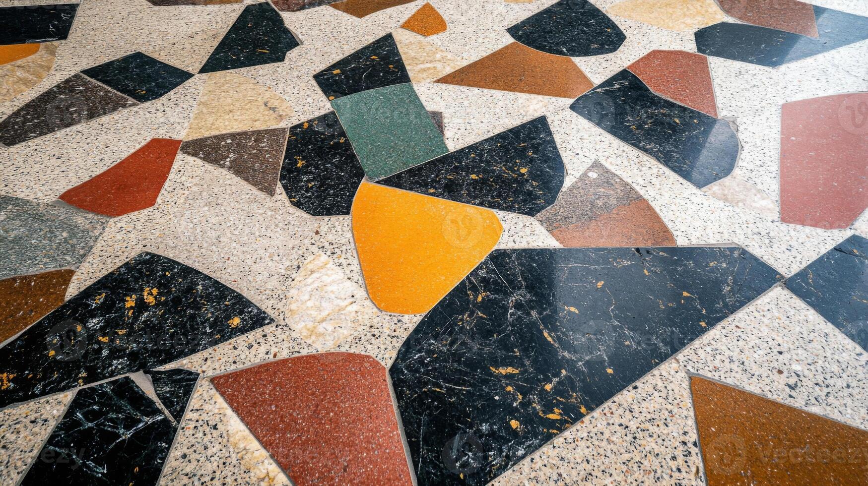 Abstract Geometric Pattern of Colorful Terrazzo Tiles photo