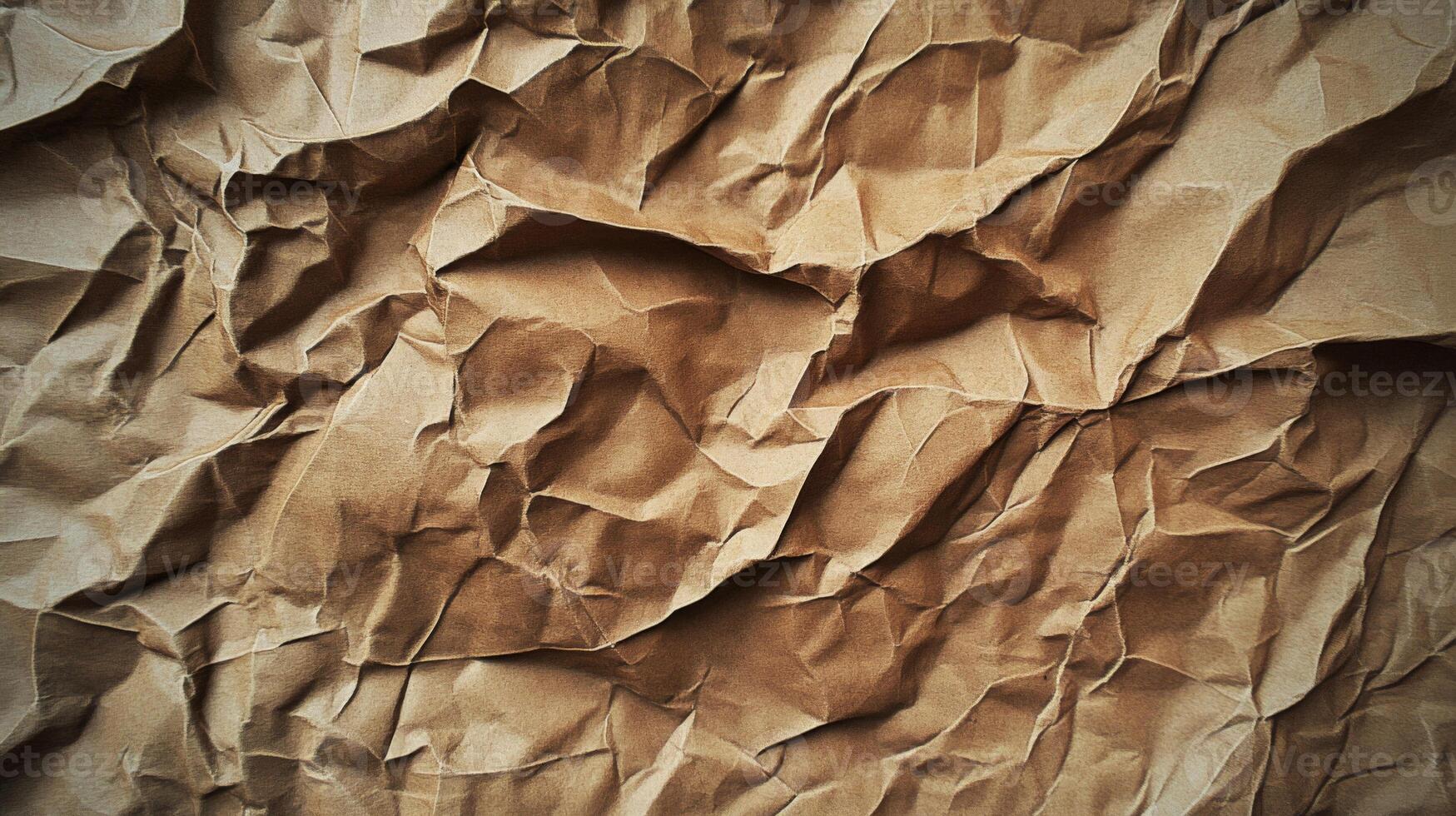 Crumpled Brown Paper Texture photo