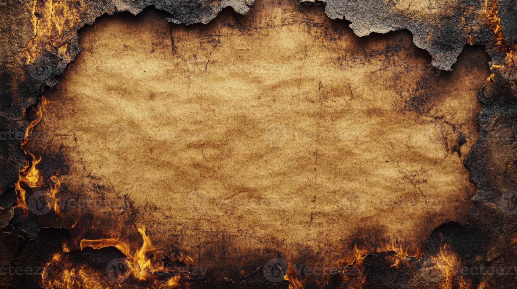 A Scorched Paper Background with a Burning Edge photo