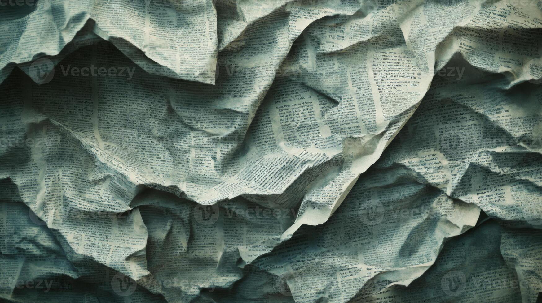 Crumpled Newspaper with Unreadable Text photo