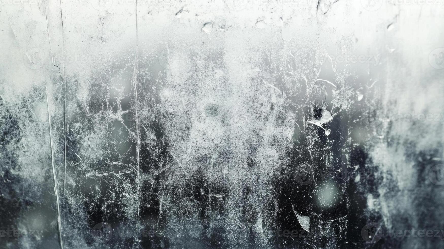 Close-up of a frosted glass surface with streaks and imperfections photo