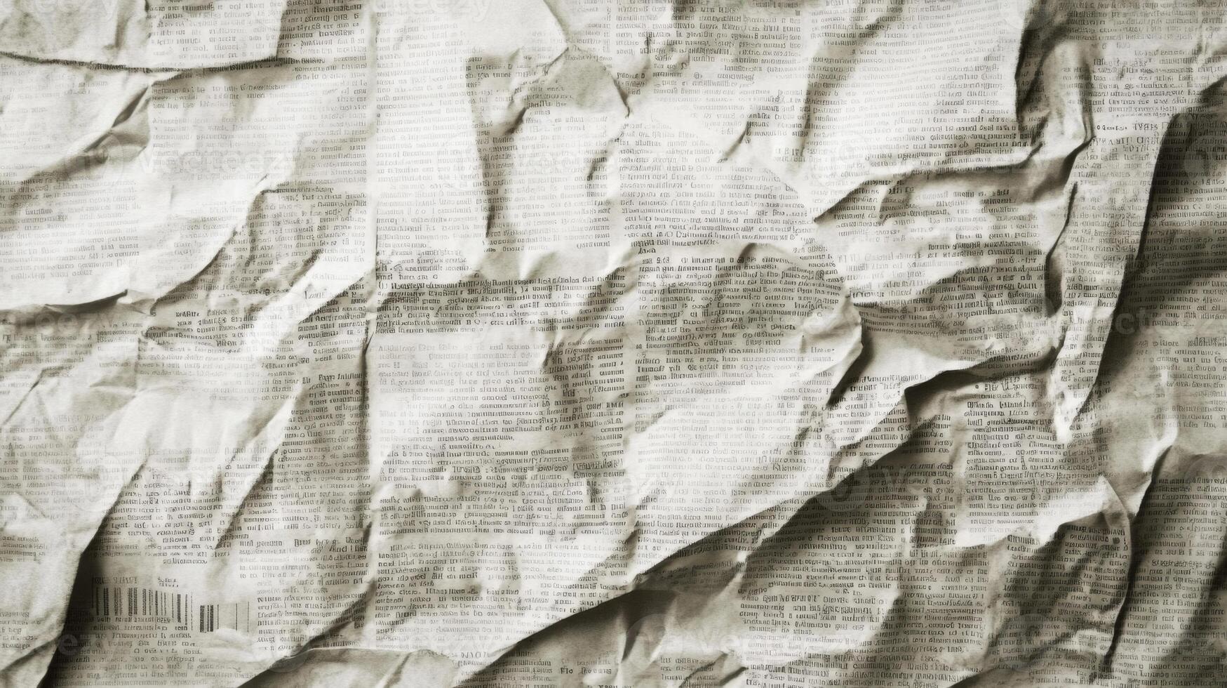 A Crumpled Page of Text, Printed in Black Ink on White Paper photo