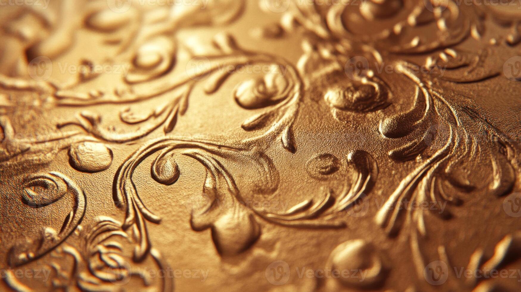 Embossed Golden Floral Pattern with Delicate Detail photo