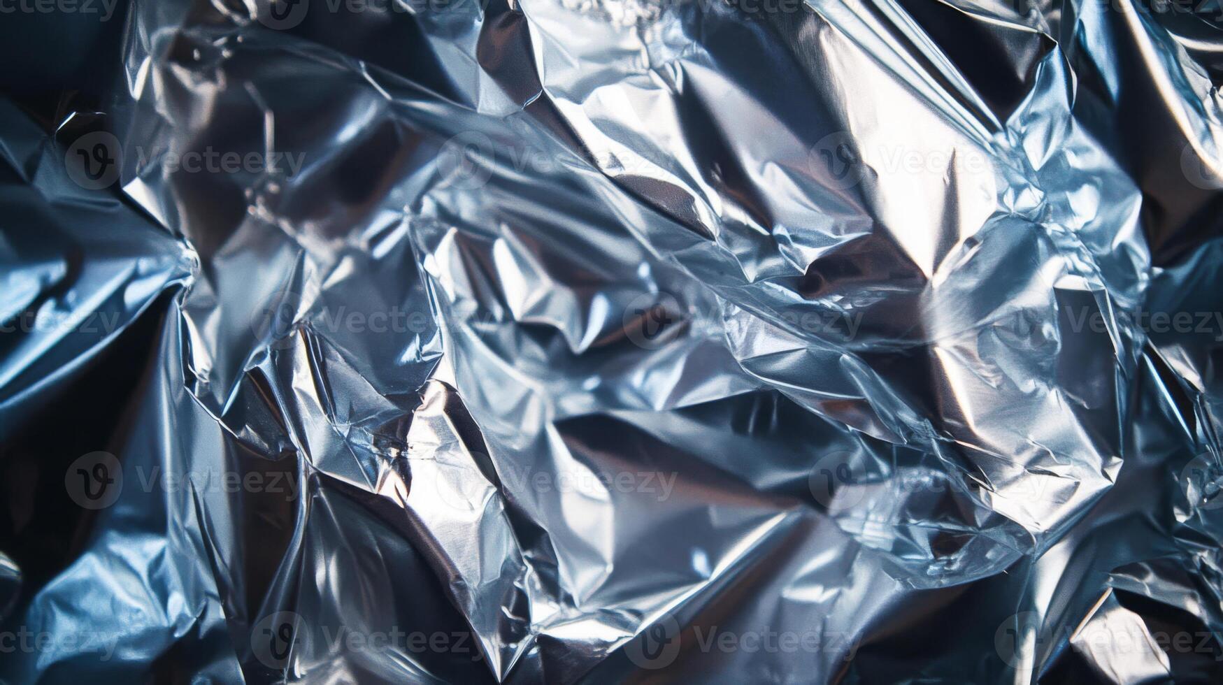 Abstract Crumpled Silver Foil Texture photo
