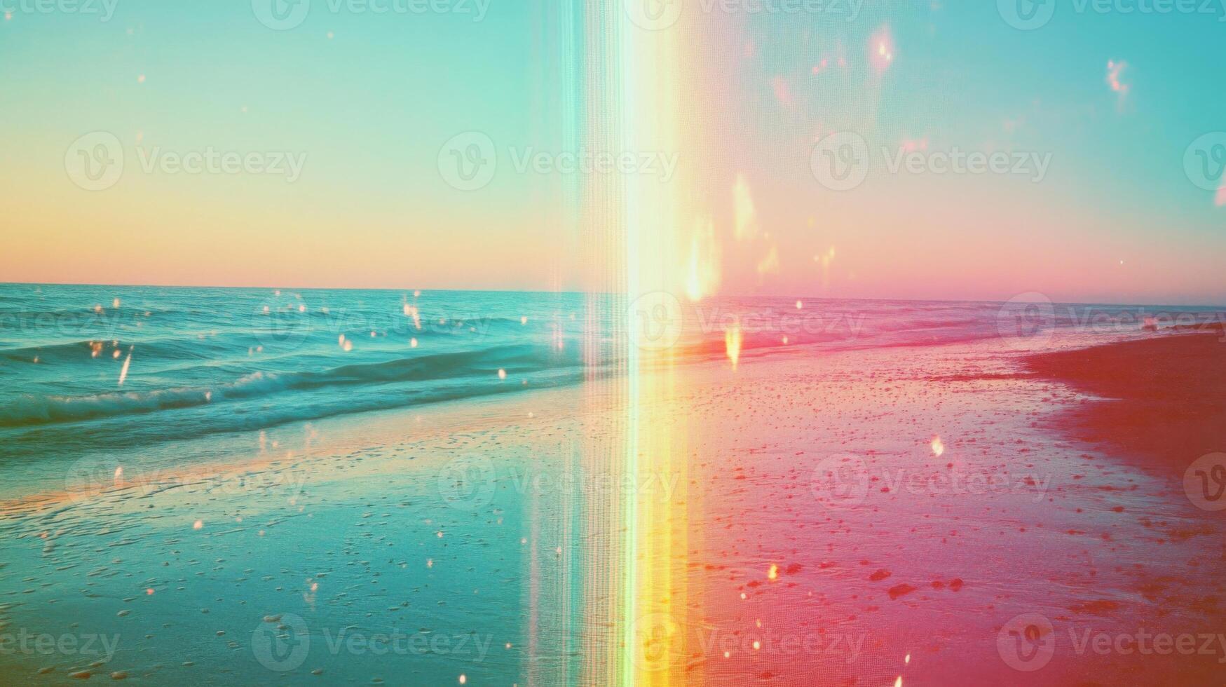 A Glowing Sunset Over a Sandy Beach photo
