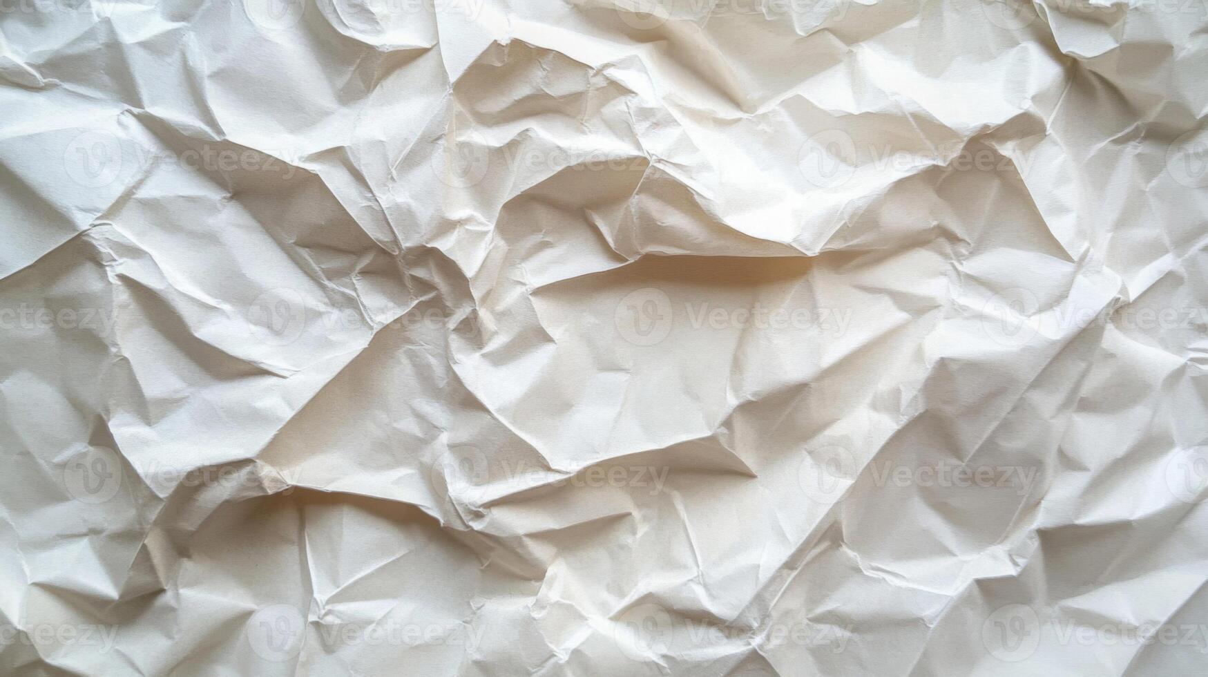 Crumpled White Paper Texture with Creases and Folds photo