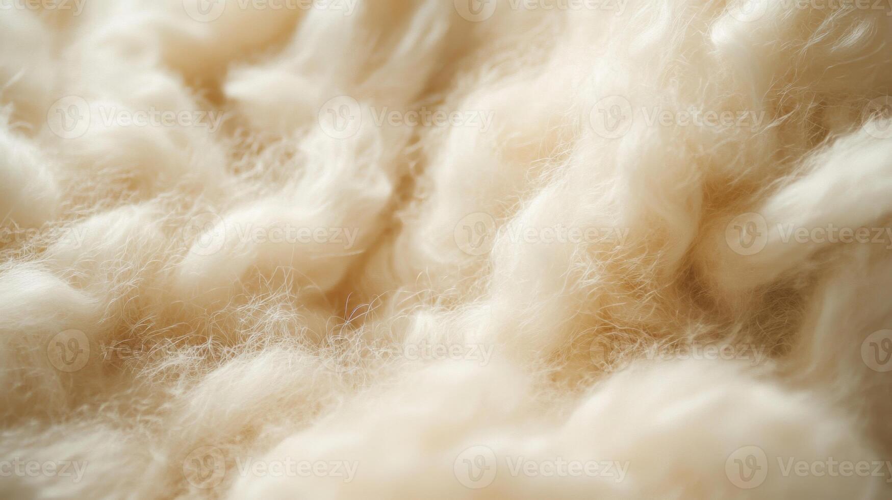 Close-up of Soft White Wool Fibers photo