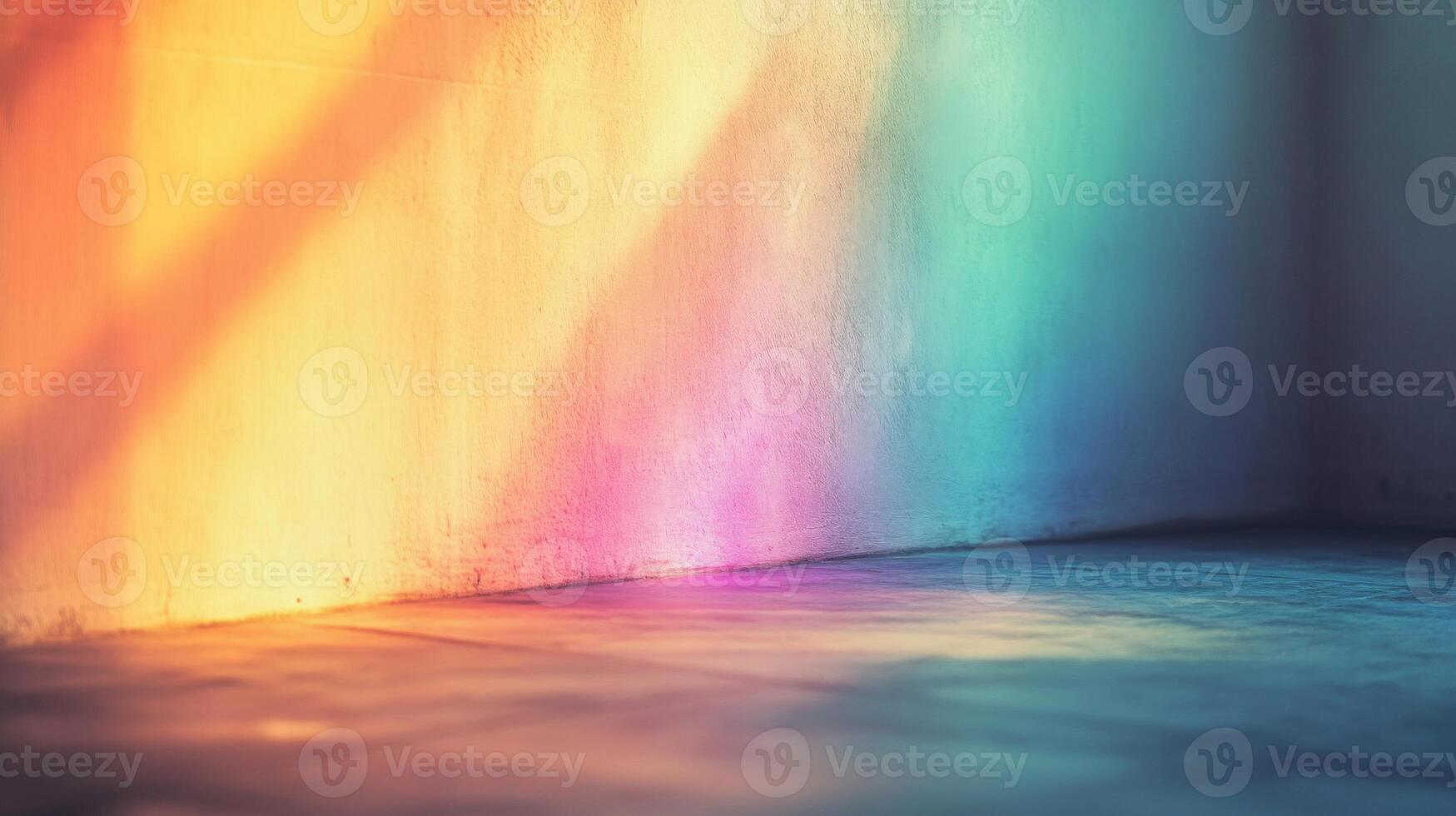 Colorful Light Reflecting on a Wall and Floor photo