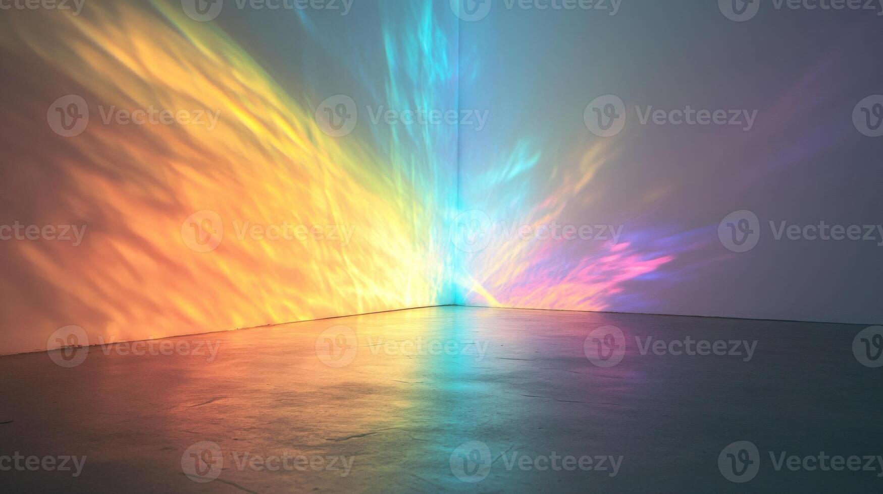 Abstract Colorful Light Projection in a Room Corner photo