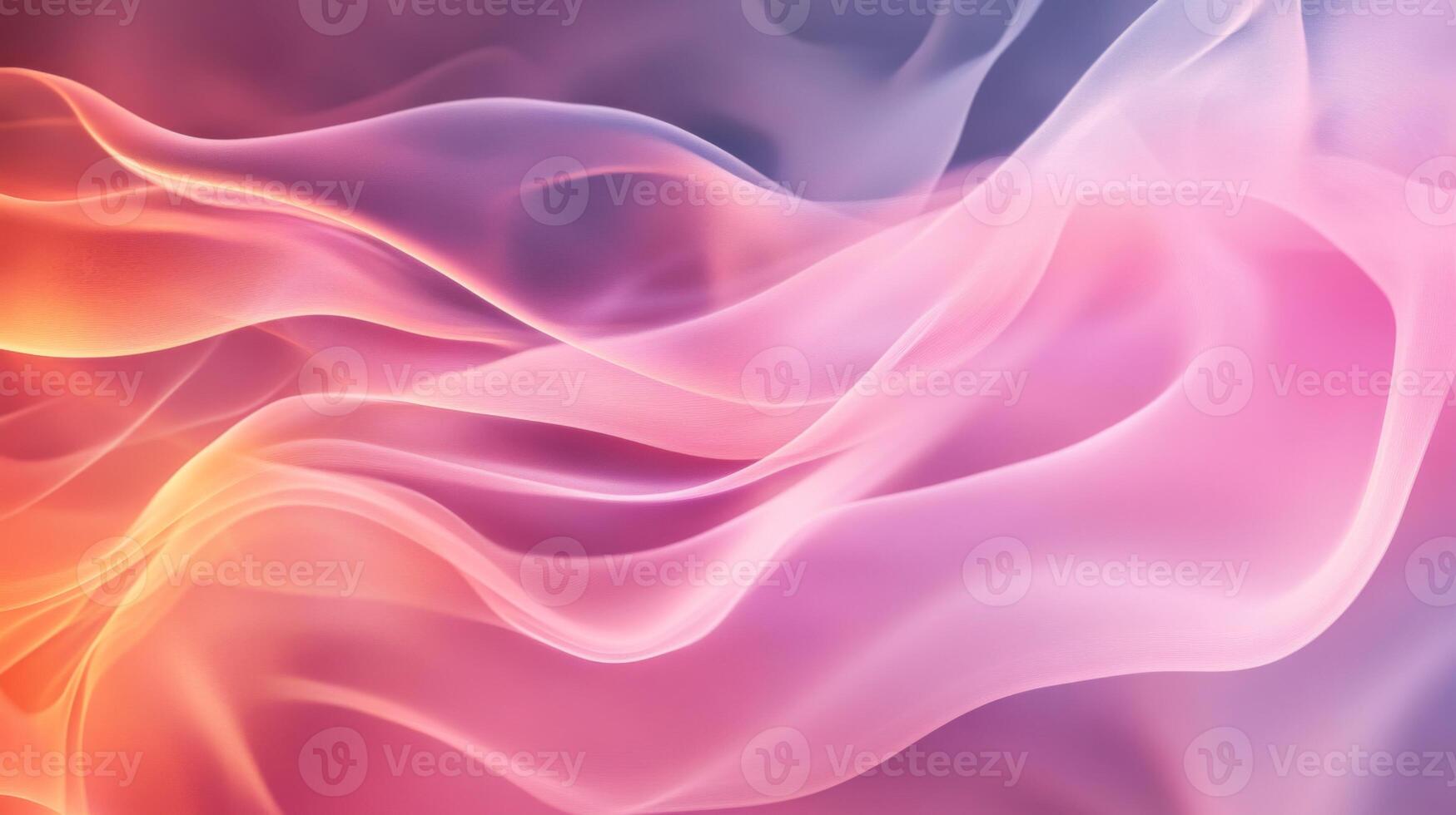 Abstract pink and orange fabric with flowing waves photo