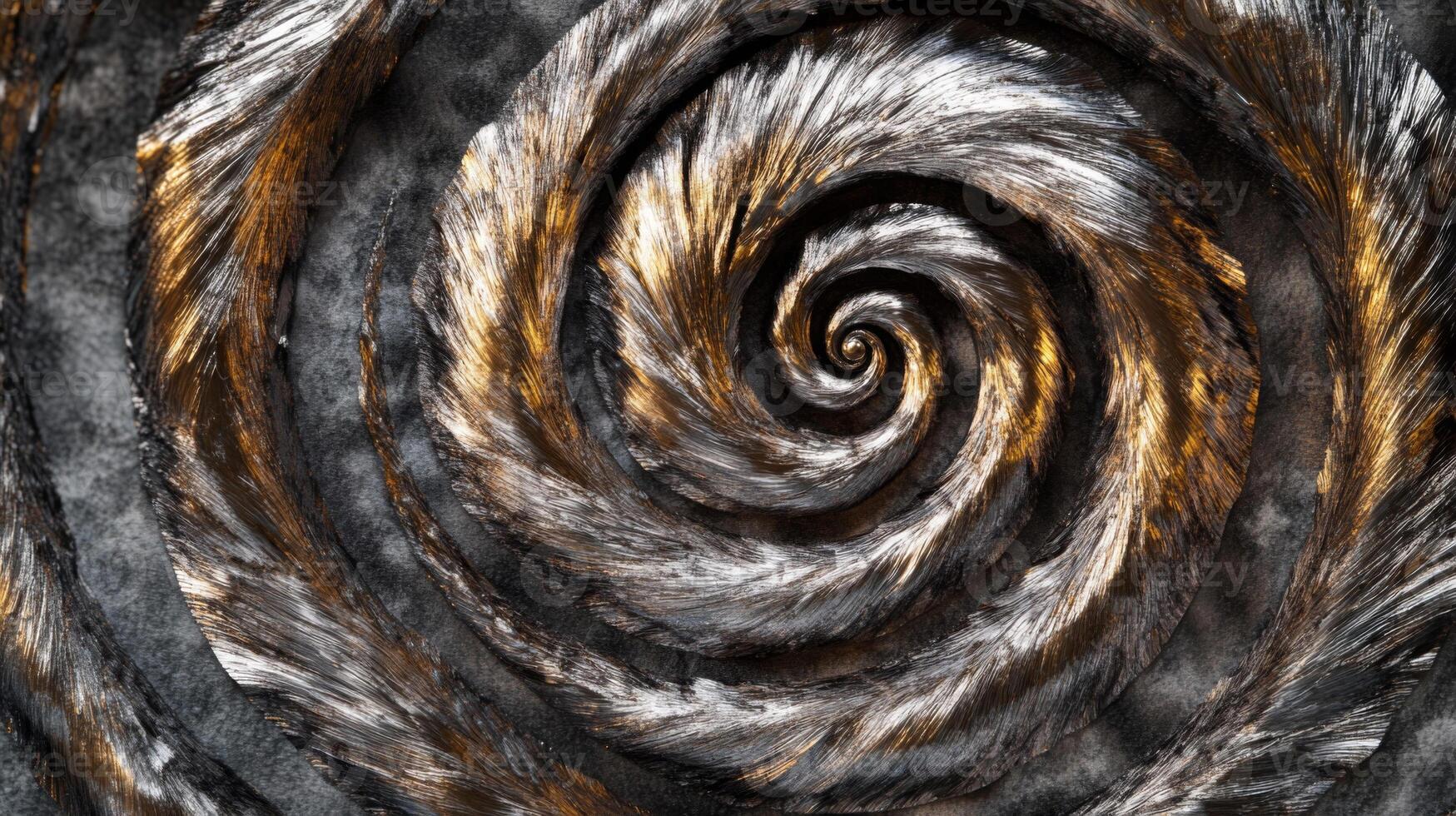 Abstract Spiral Pattern of Metallic Gold and Silver photo