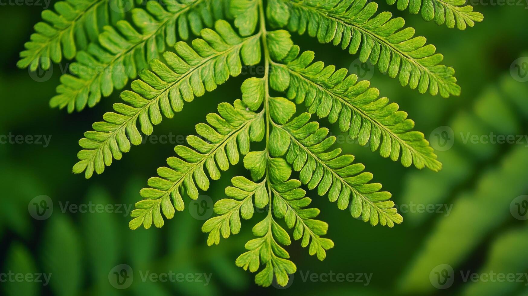 Green Fern Fronds with Delicate Leaflets photo