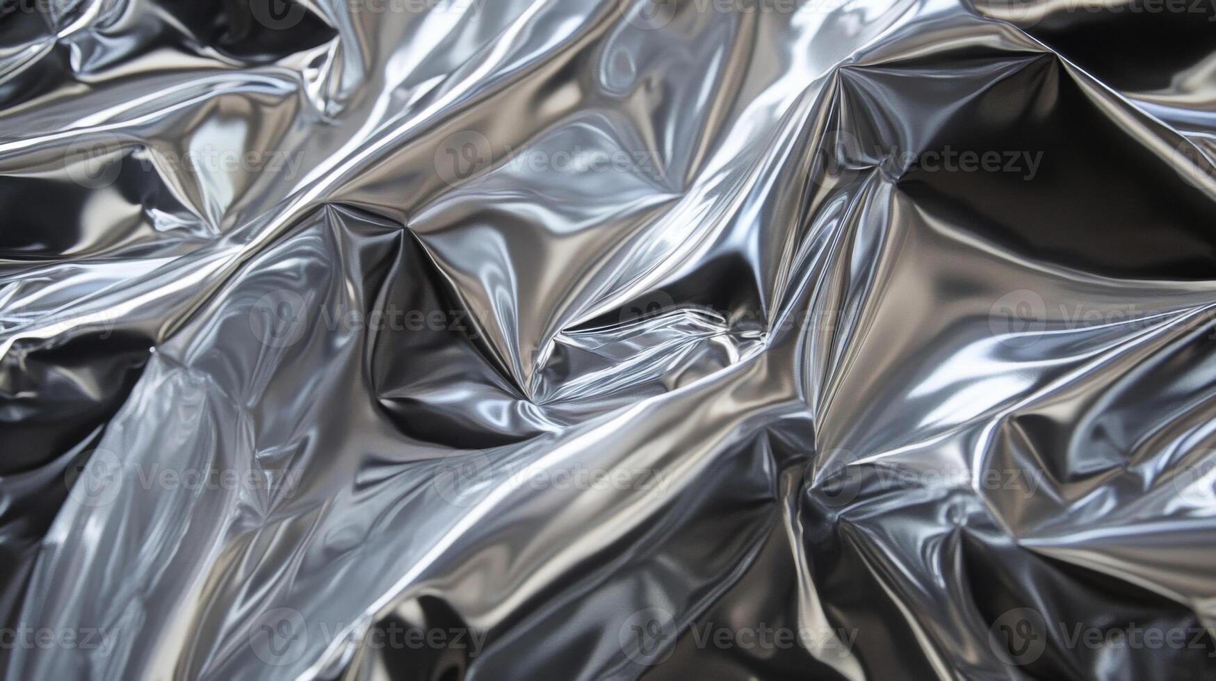 Abstract Shiny Silver Creases and Folds photo