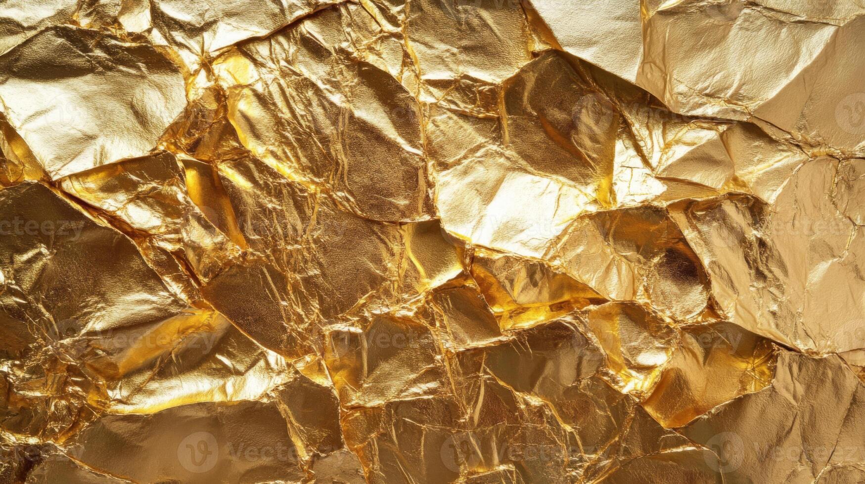Crumpled Golden Foil Texture photo