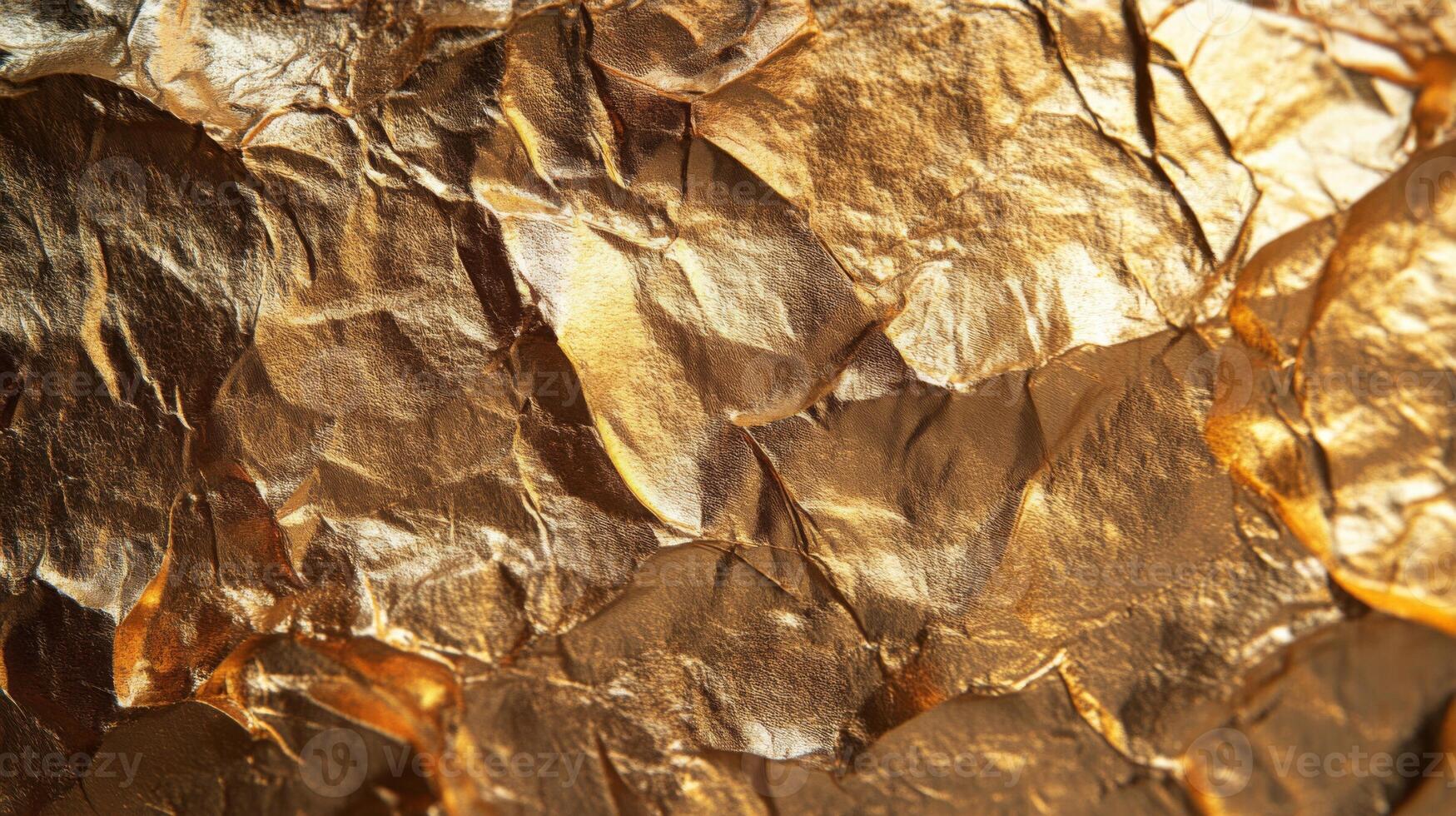 Crumpled Golden Foil Texture photo