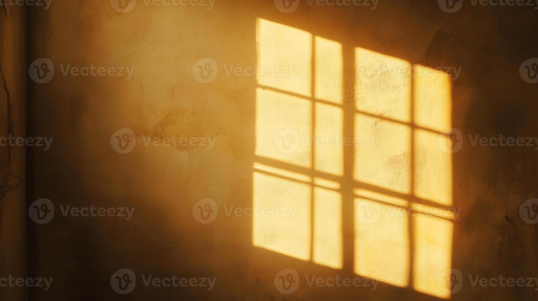 Window Shadow Cast on a Yellow Wall photo
