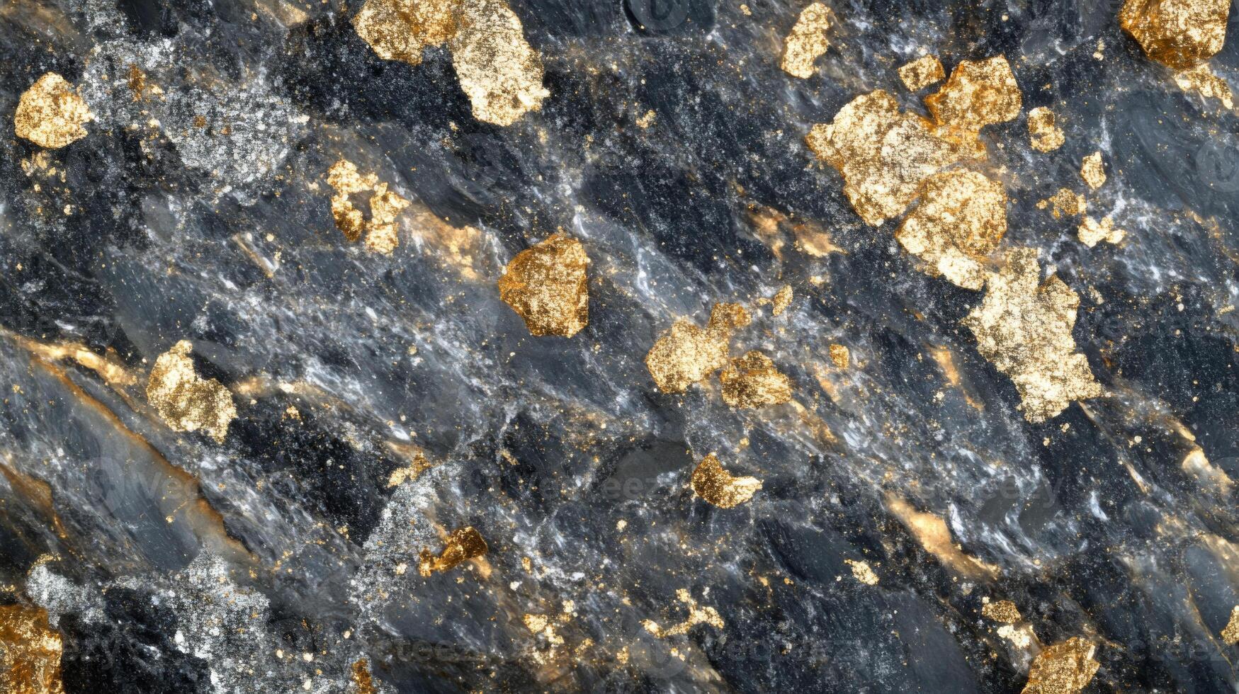 Black Marble with Scattered Gold Flakes photo