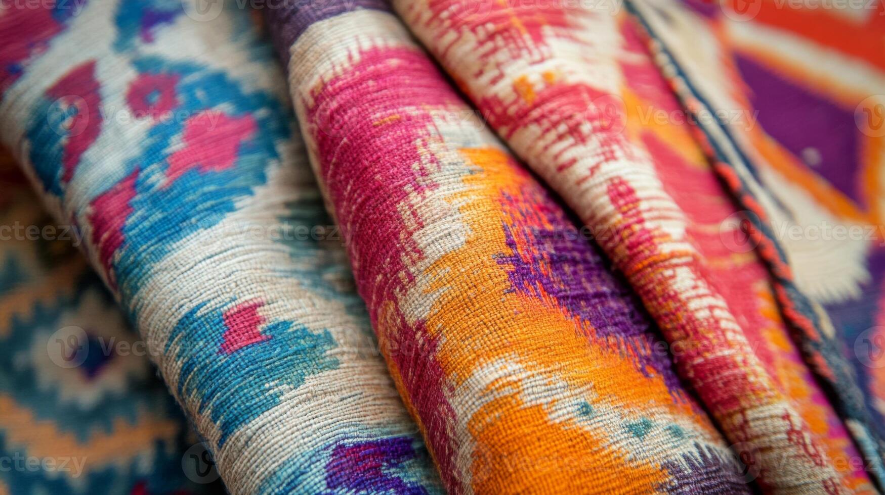 Close-up of Multicolored Fabric with Abstract Patterns photo