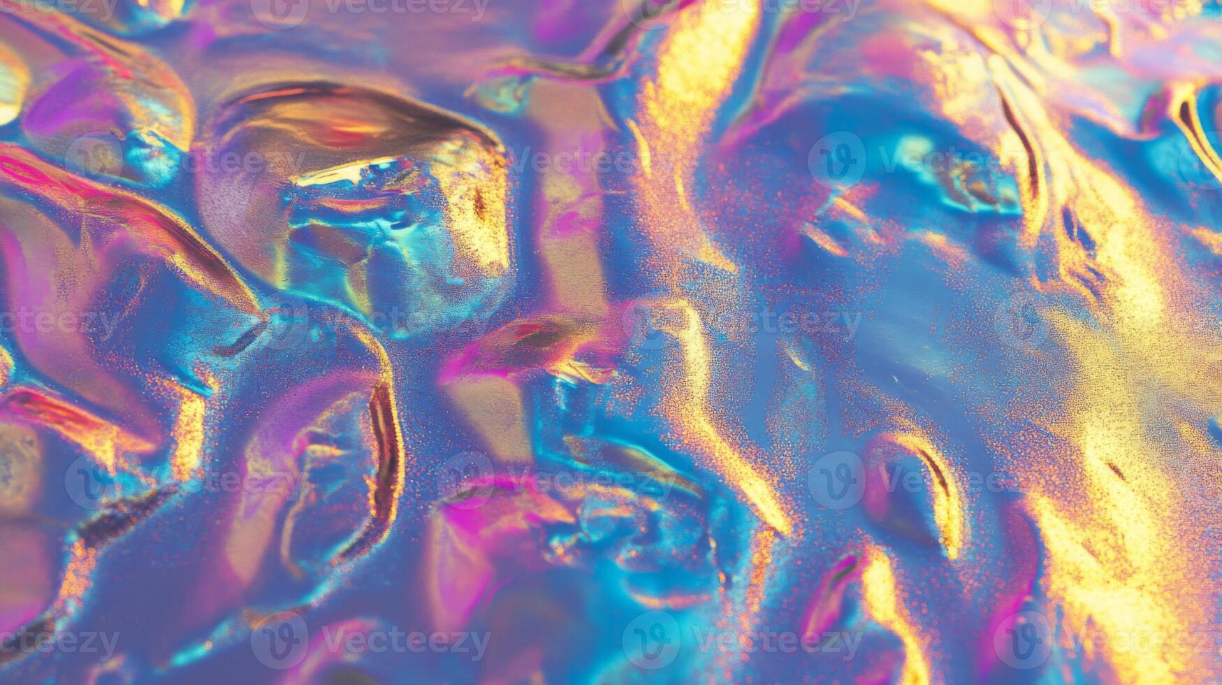 Abstract iridescent texture with flowing, swirly patterns and a glitter effect. photo