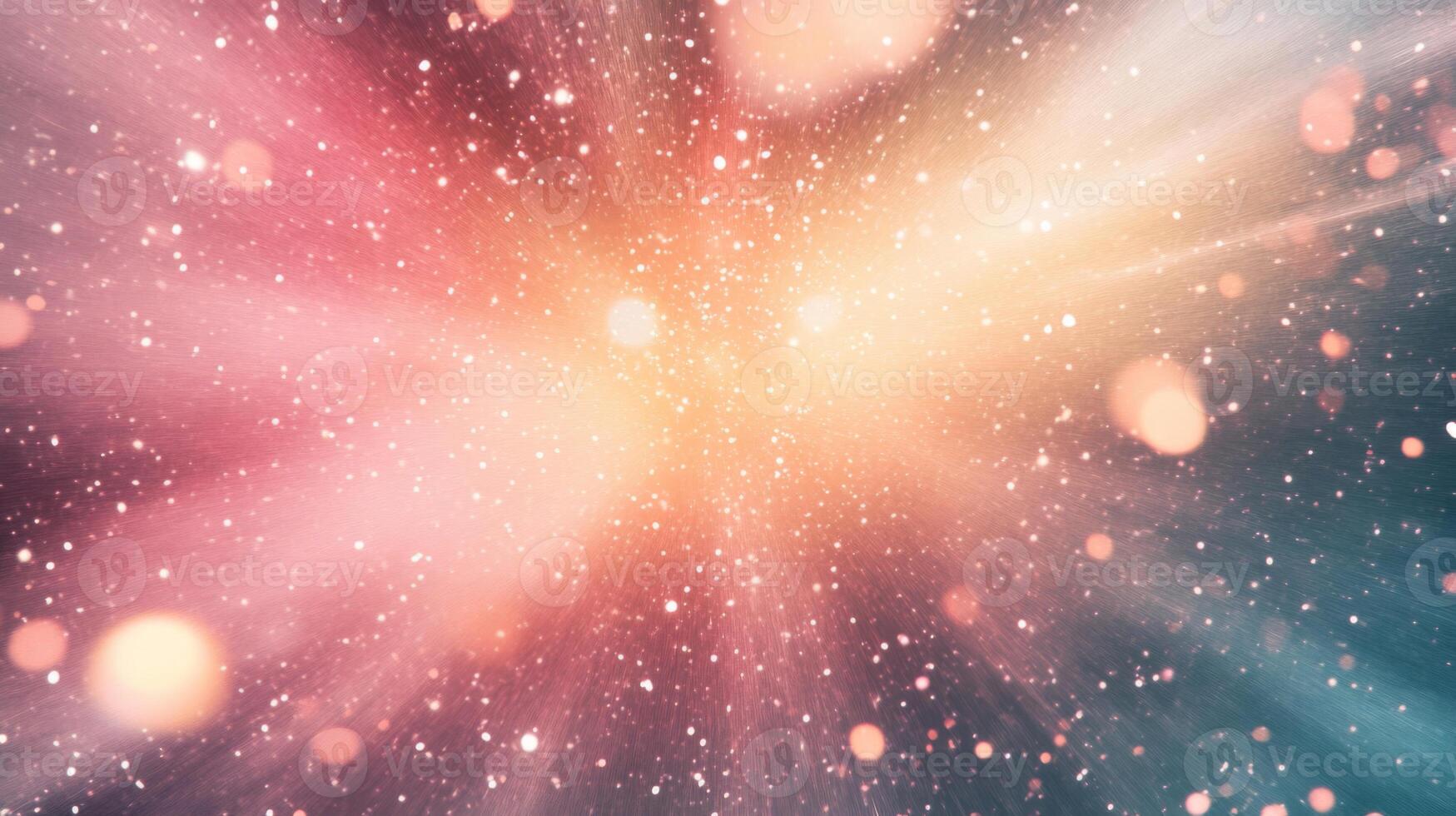 Abstract Background with Radiating Light and Glittering Particles photo
