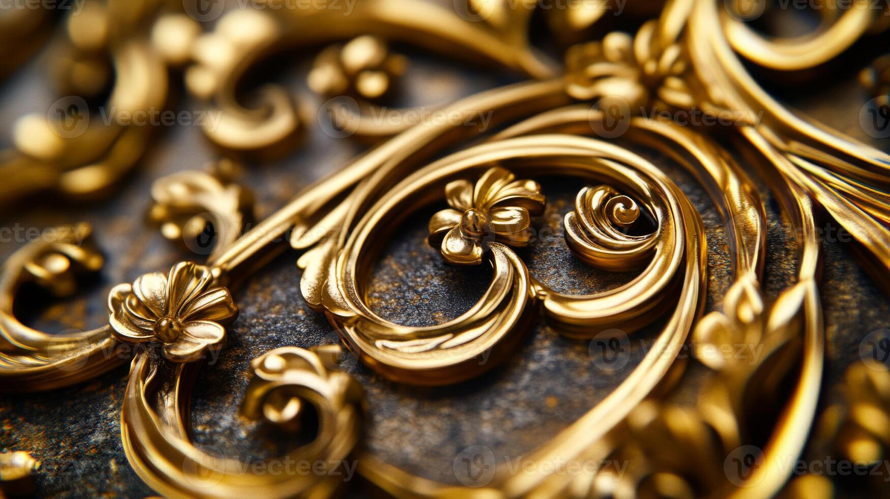Close-up of Intricate Golden Filigree Design photo