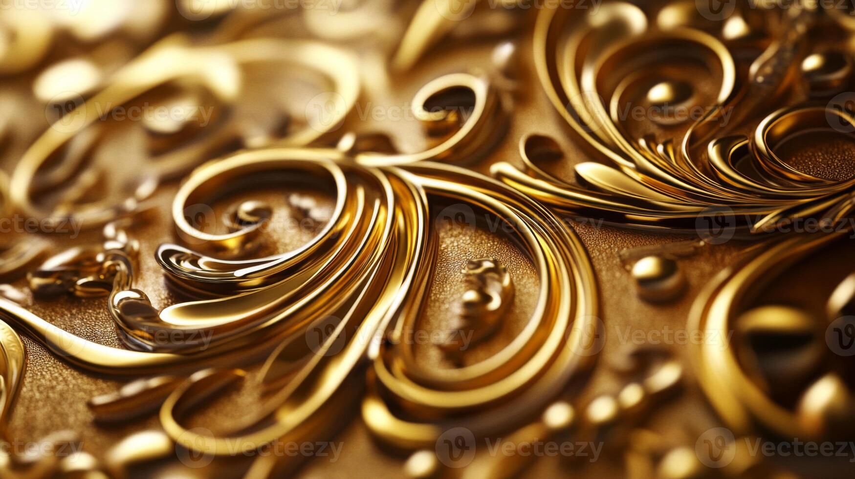 Intricate Golden Ornamental Design with Glossy Finish photo