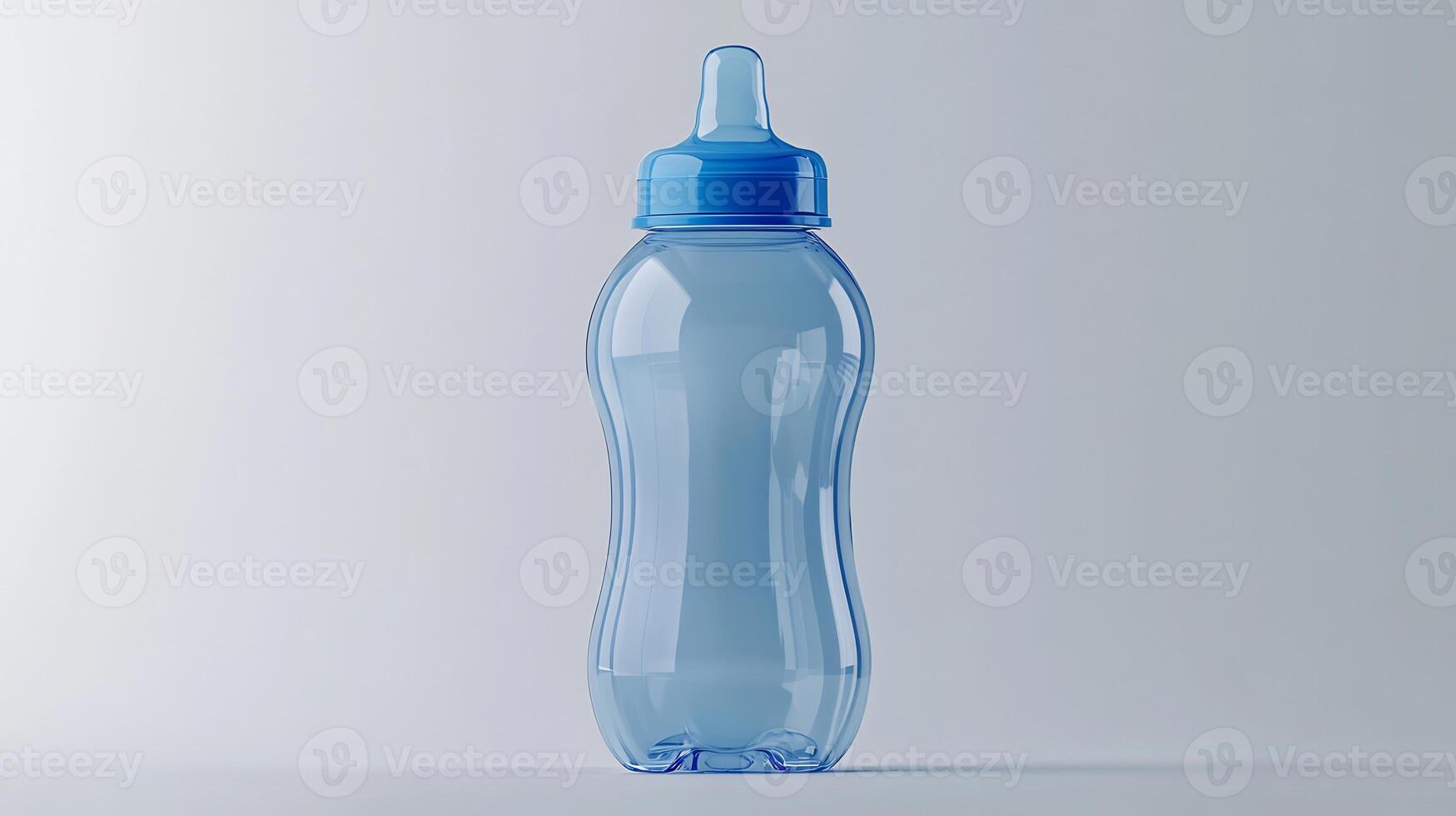 Baby bottle mockup standing upright white background ideal for baby product branding photo